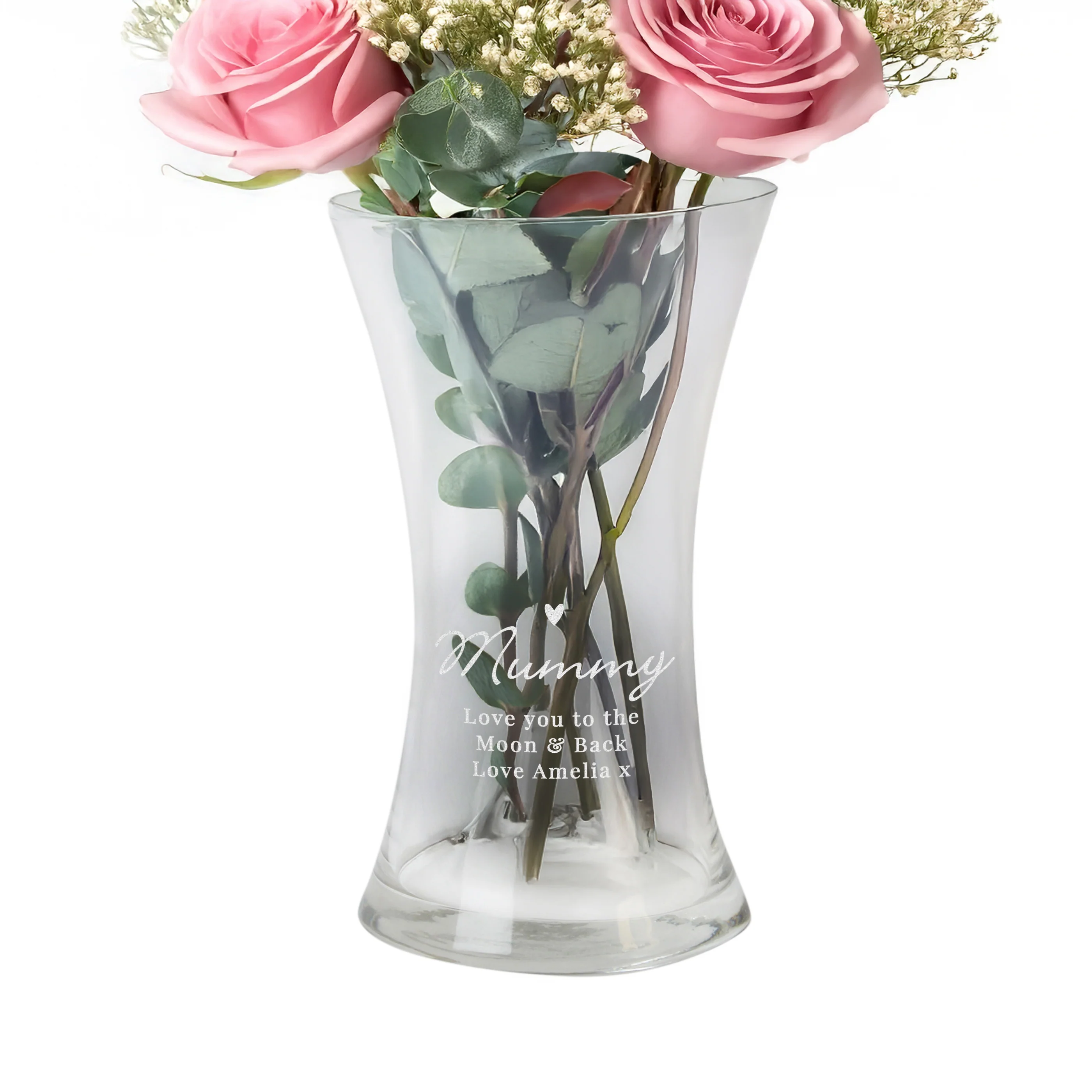 Personalised Love Heart Glass Vase - Image 4