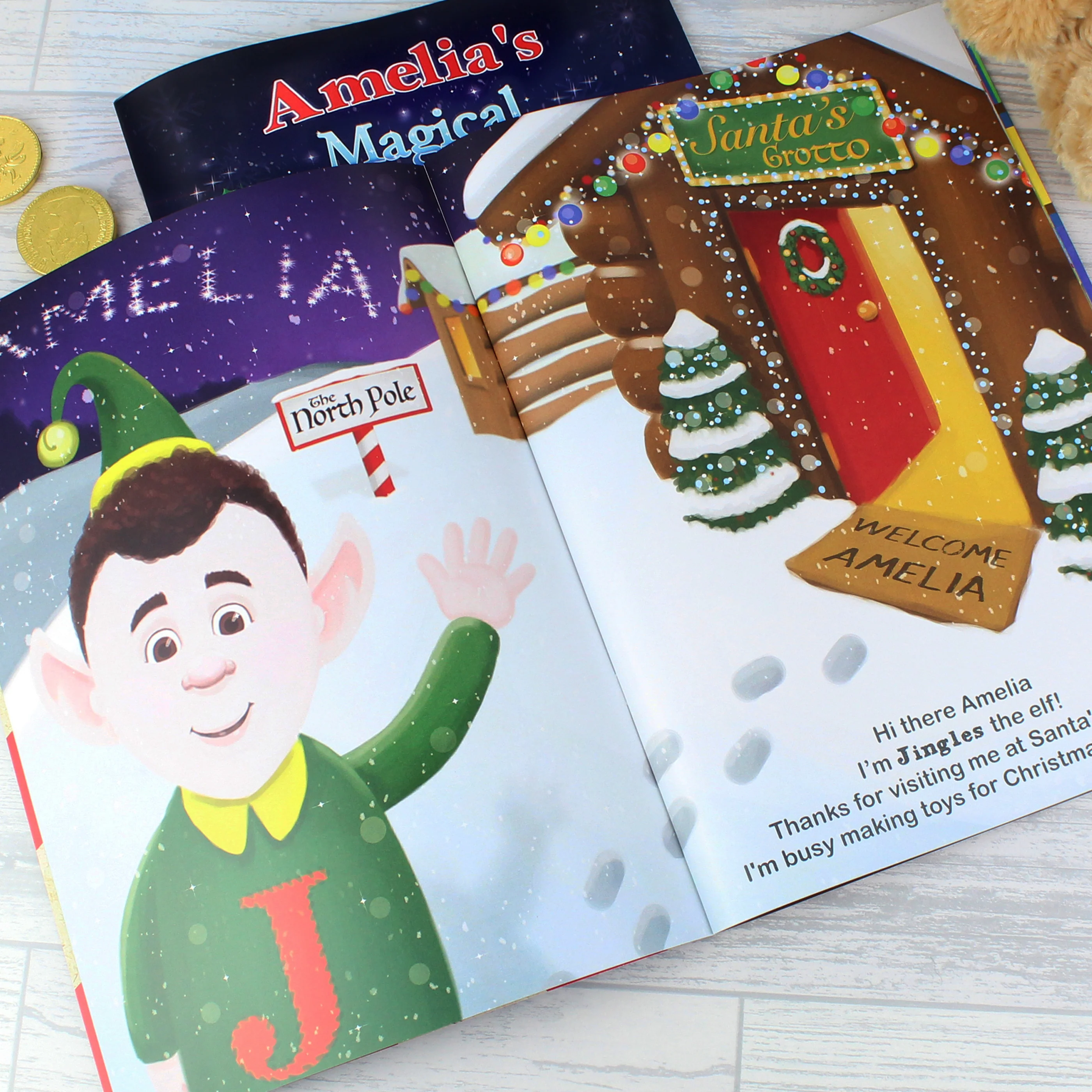 Personalised Magical Christmas Adventure Story Book and Personalised Teddy Bear - Image 9