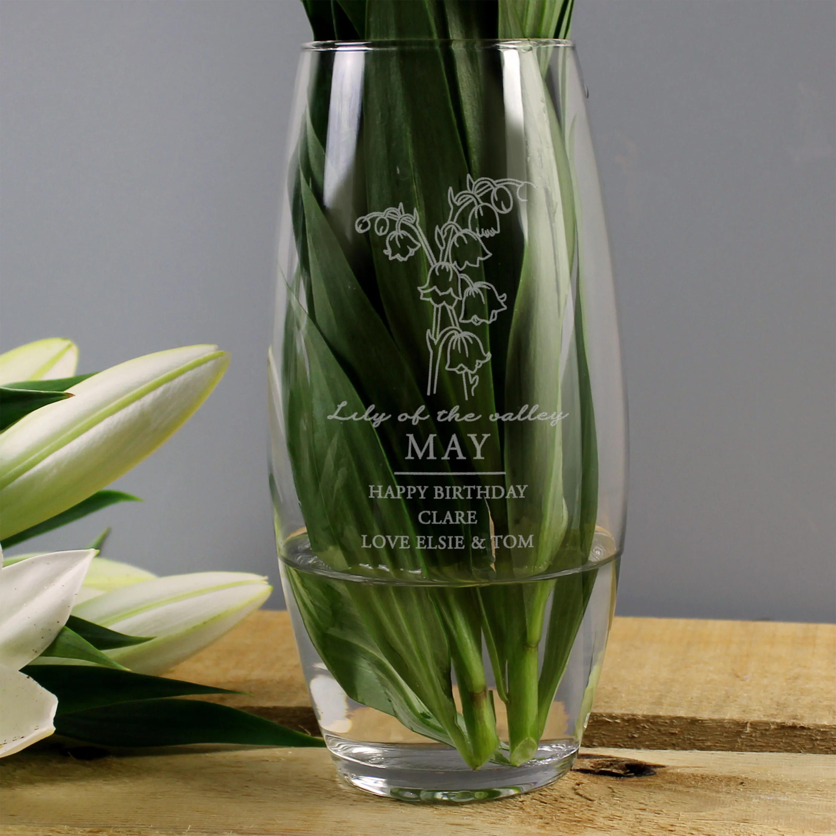 Personalised May Birth Flower Bullet Vase - Image 4