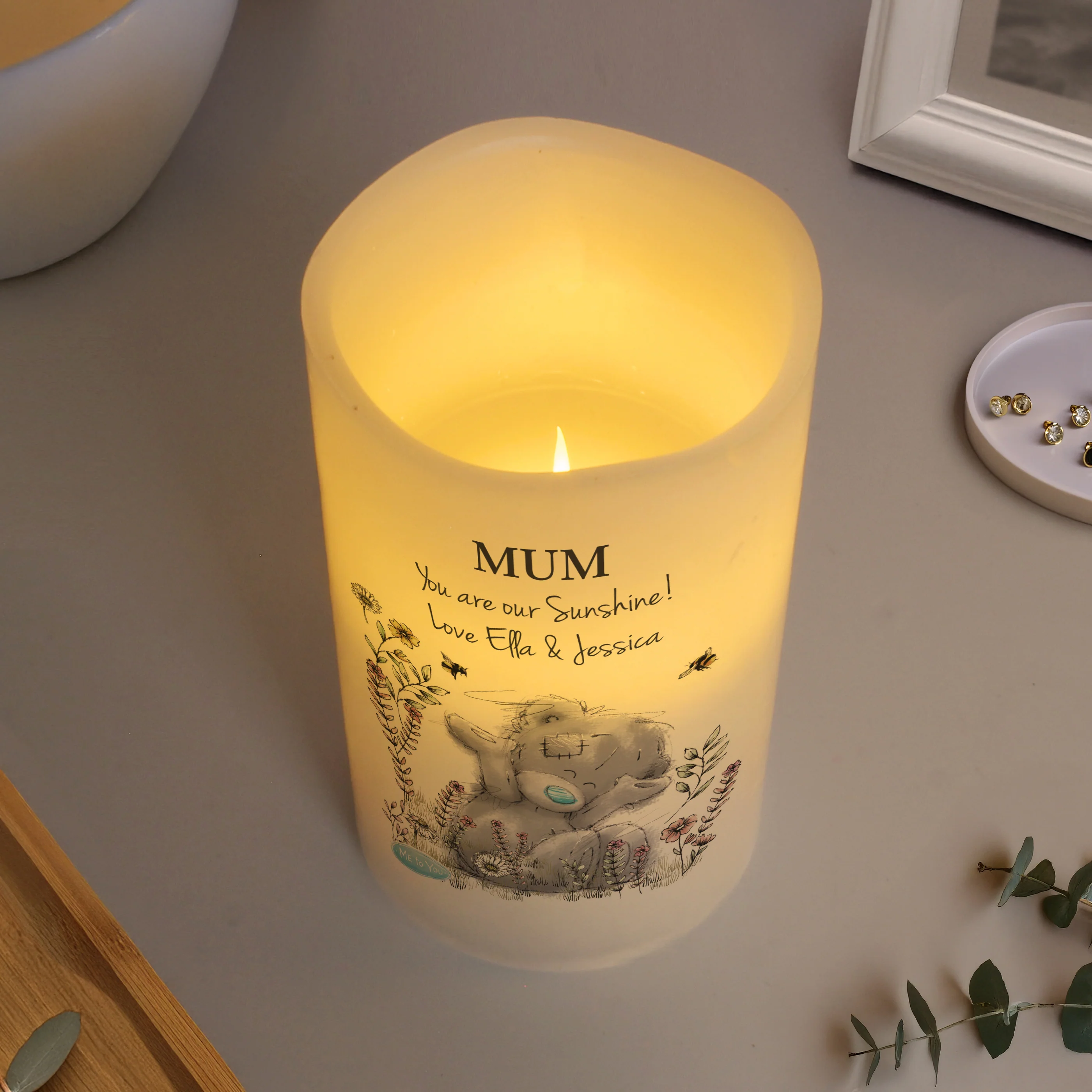 Personalised Me to You Floral LED Candle - Image 6