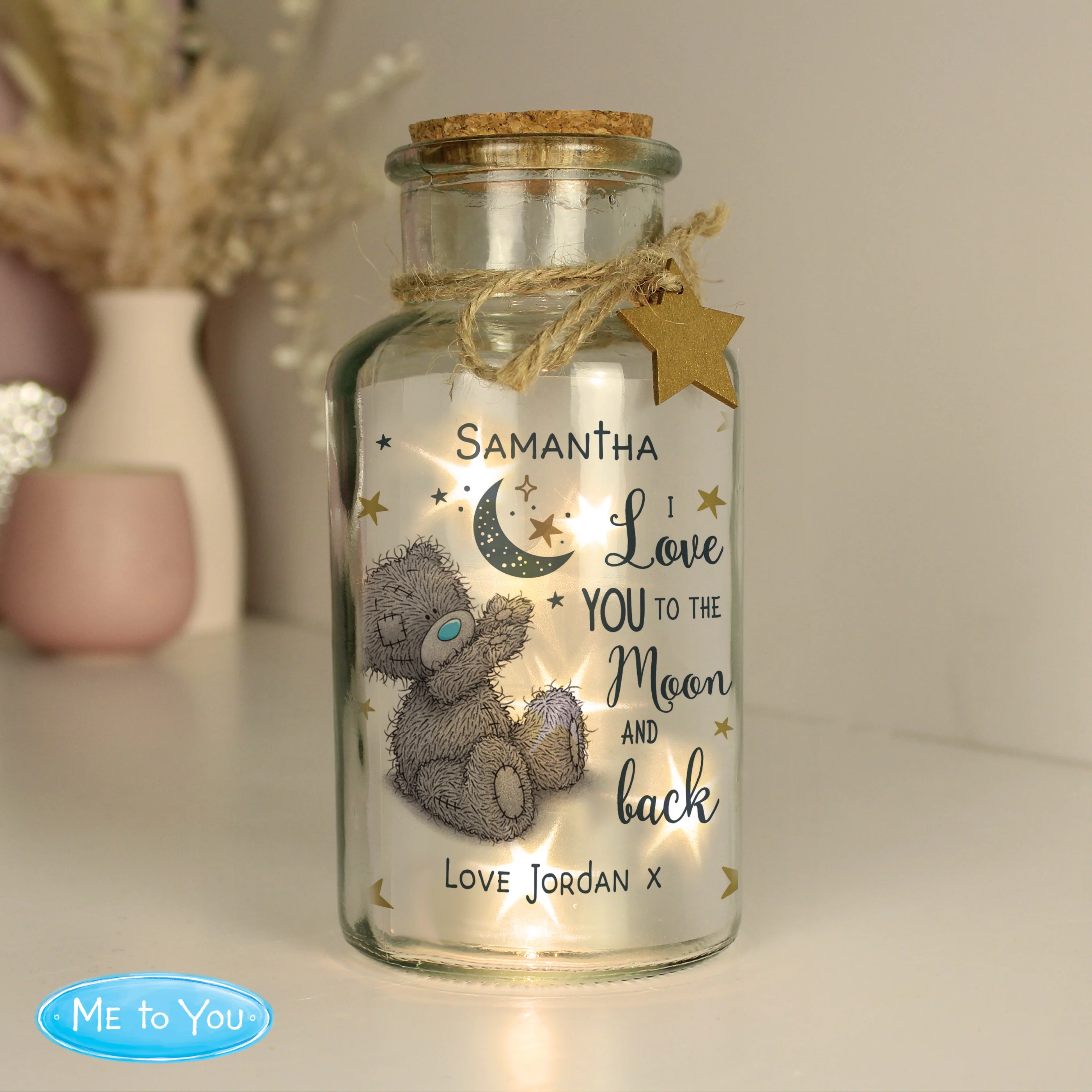 Personalised Me to You Moon & Back LED Light Up Jar - Image 2