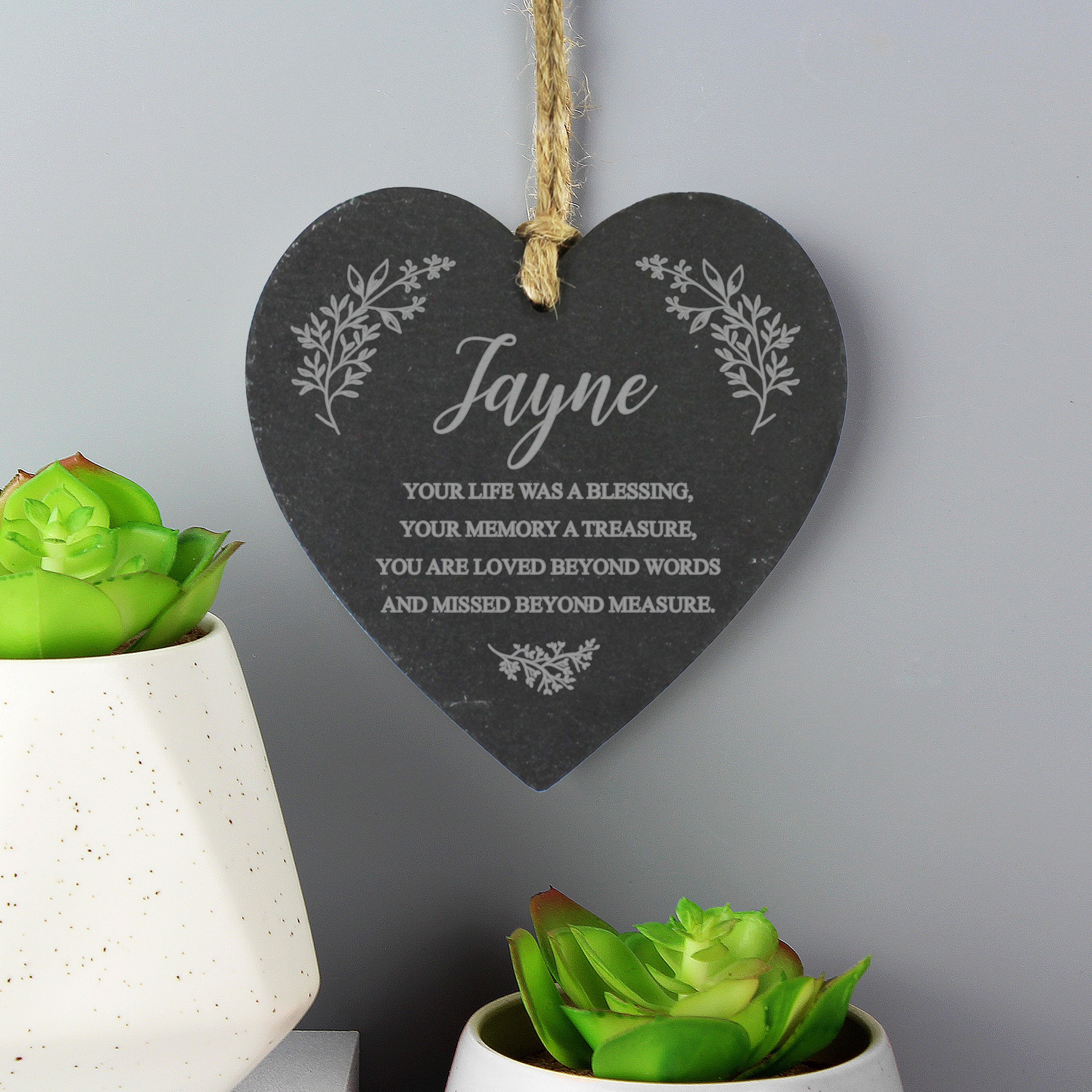 Personalised Memorial Slate Heart - Image 2