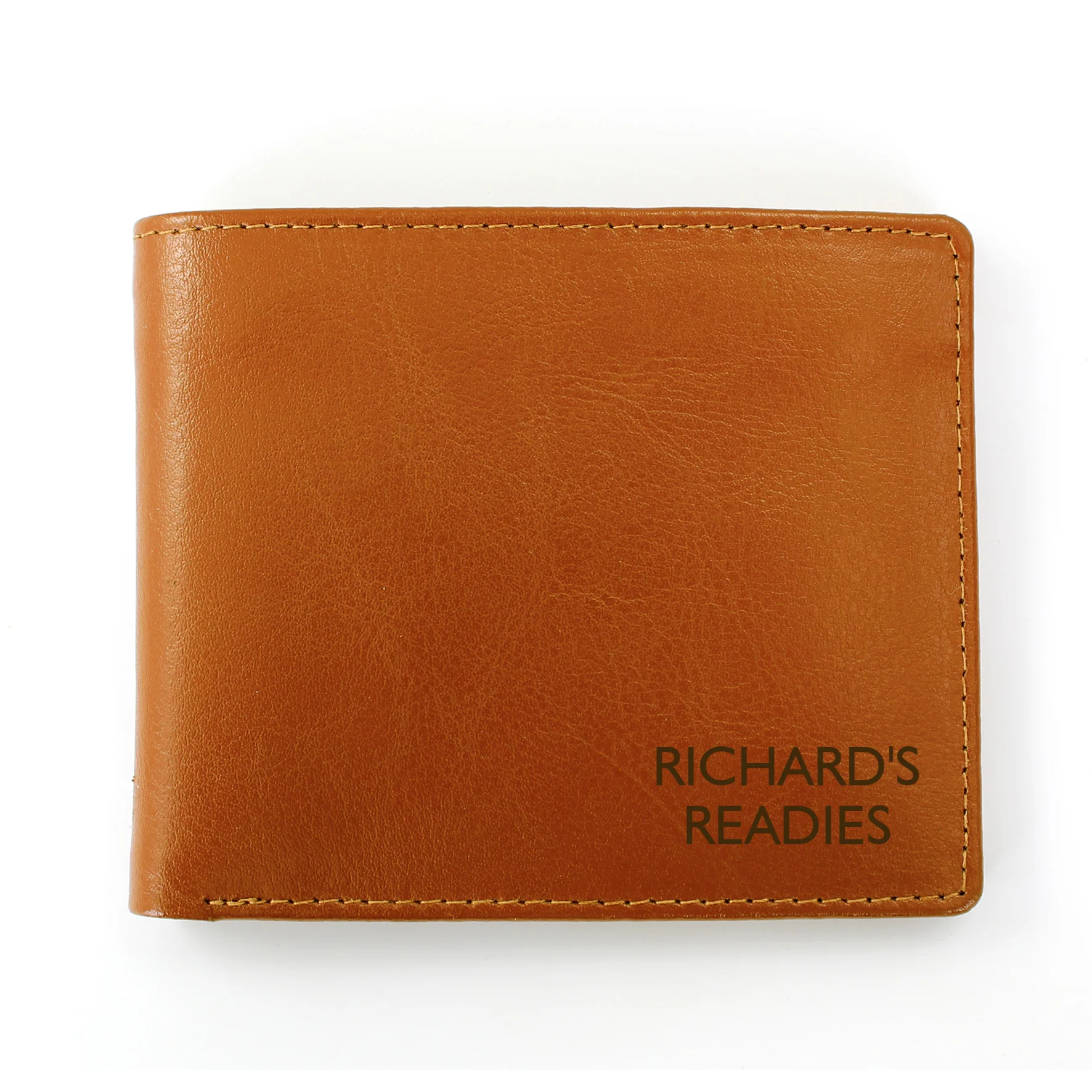 Personalised Message Tan Leather Wallet - Image 2