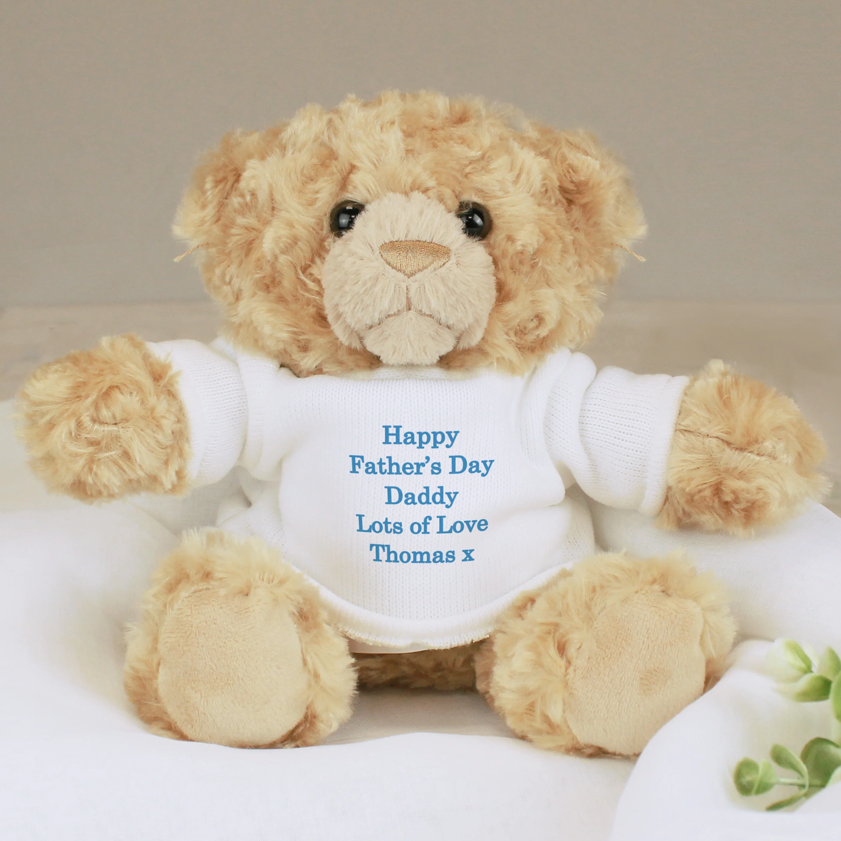 Personalised Message Teddy Bear - Blue - Image 4