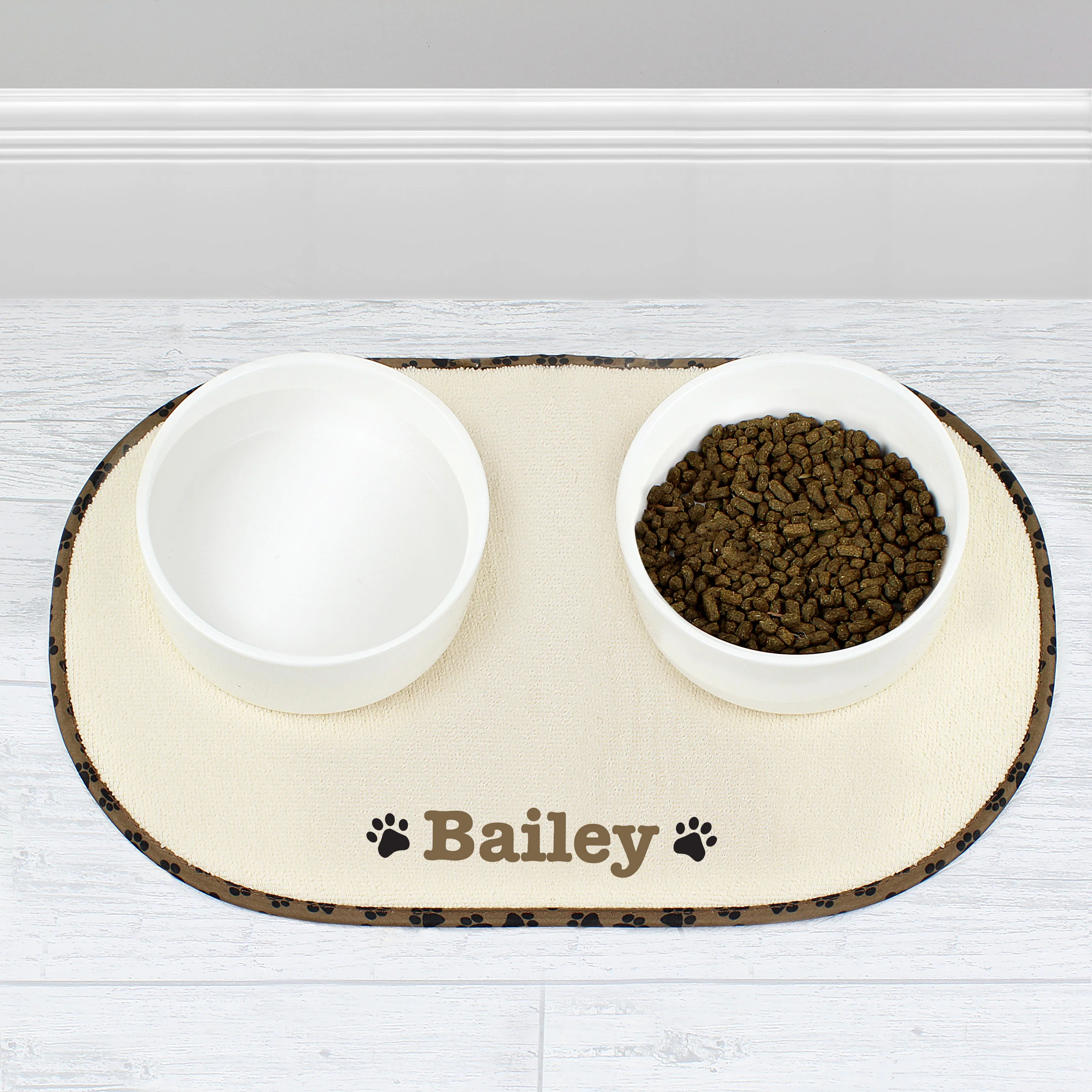 Personalised Microfibre Paw Print Pet Bowl Mat - Image 4