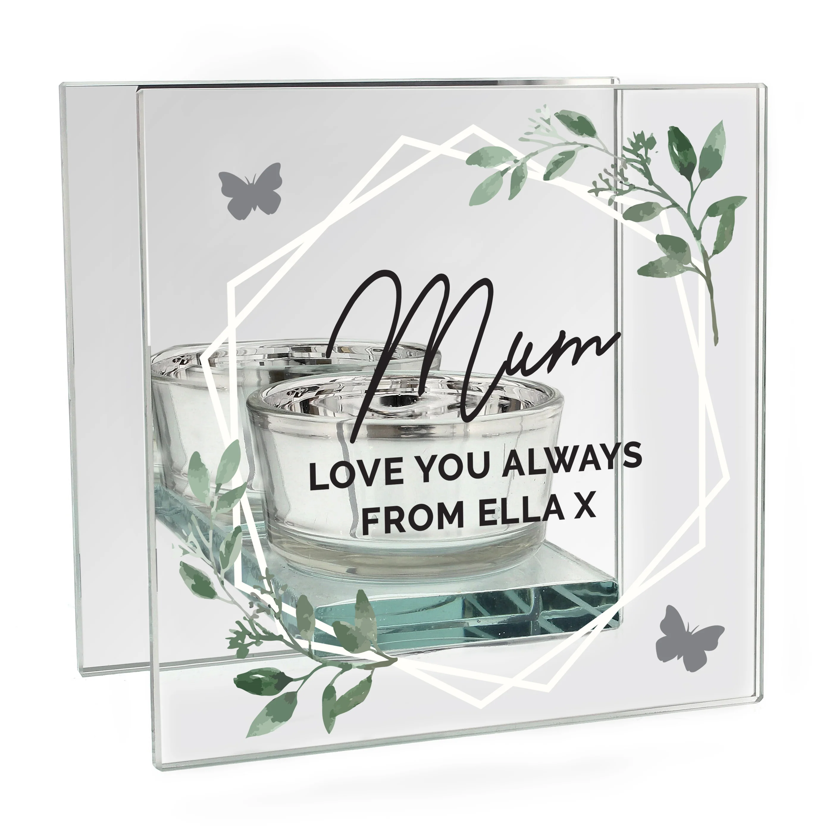 Personalised Mirrored Glass Tea Light Candle Holder - Image 5