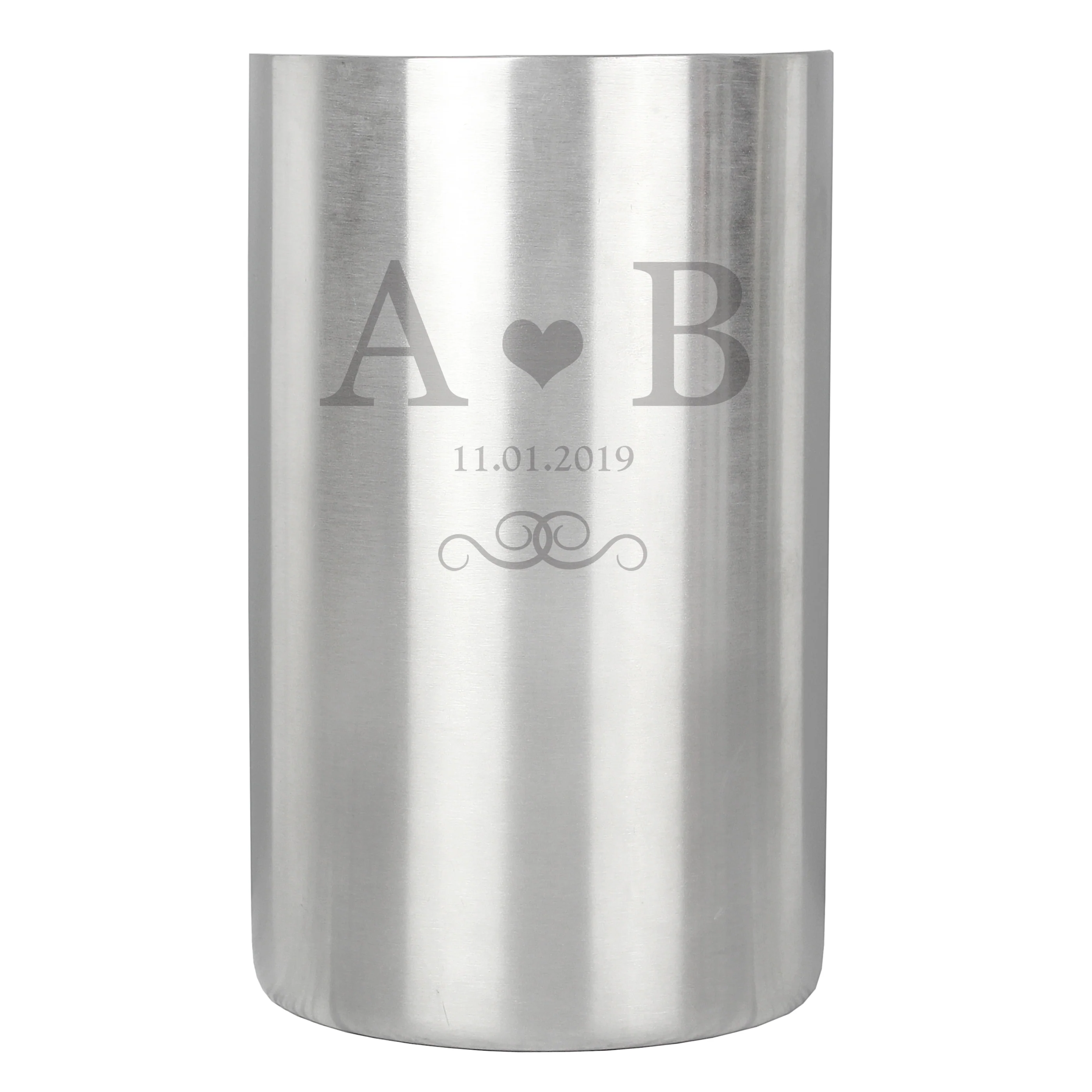 Personalised Monogram Stainless Steel Wine Cooler - Image 2