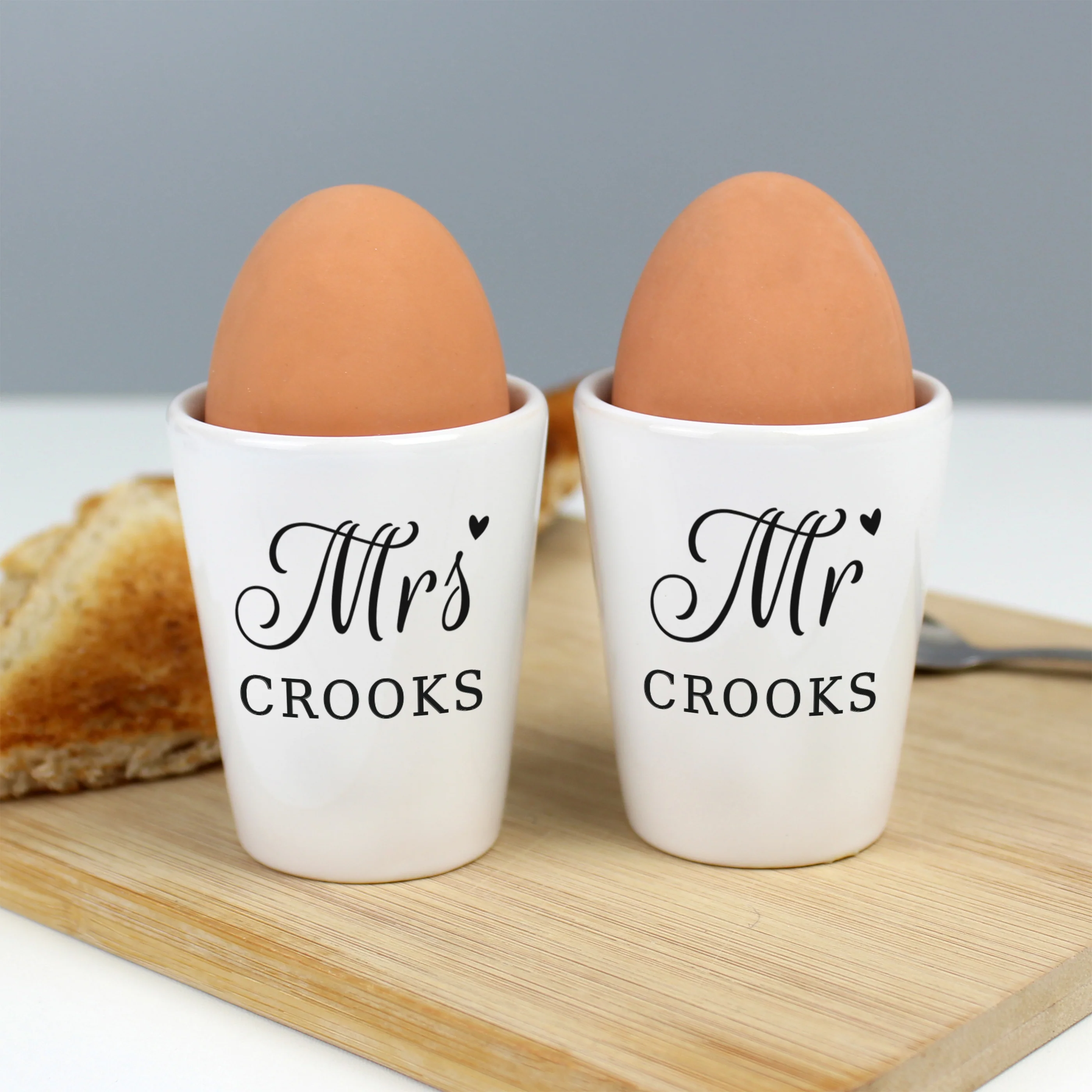 Personalised Mr & Mrs Egg Cups - Image 3