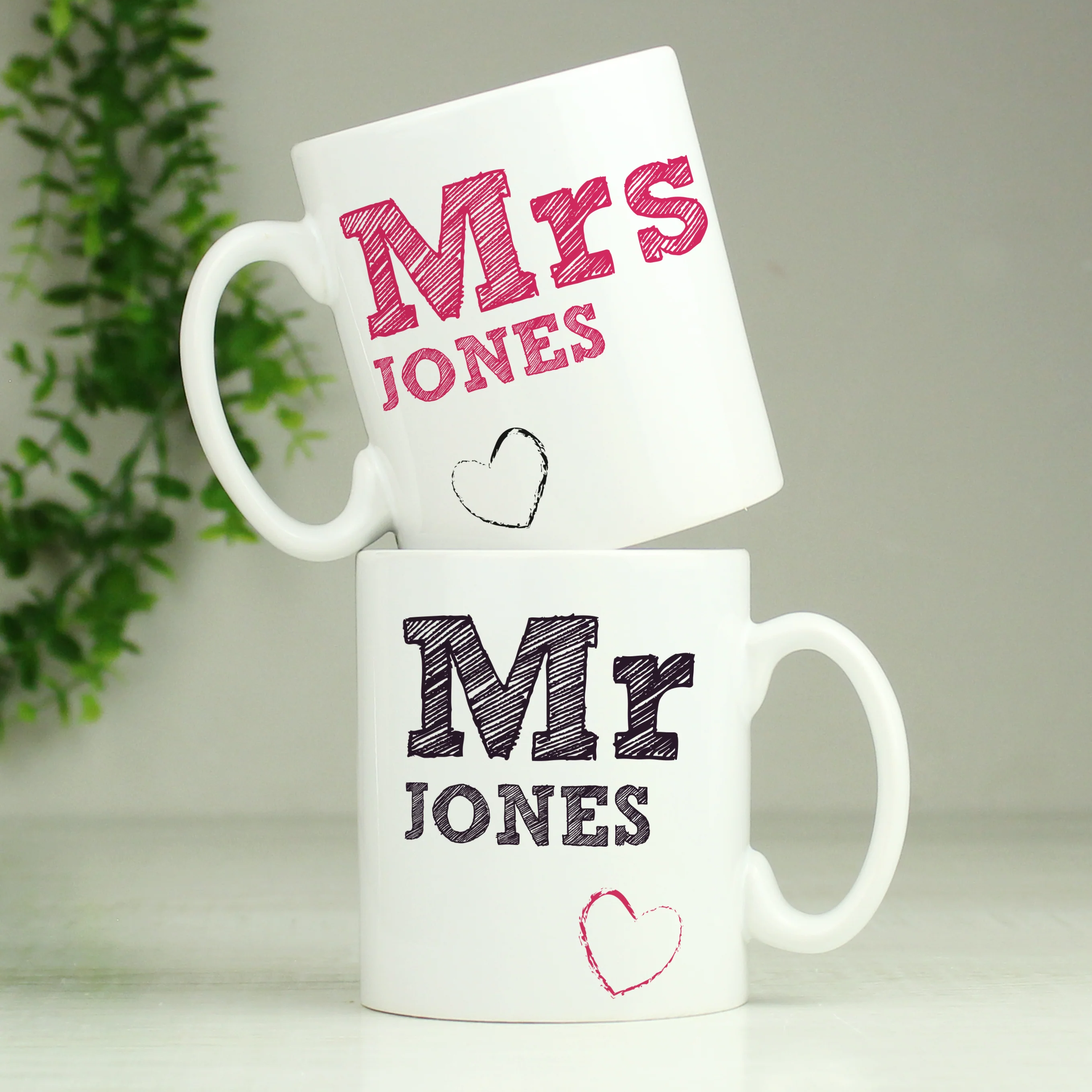 Personalised Mr & Mrs Sketch Mug Set - Image 2