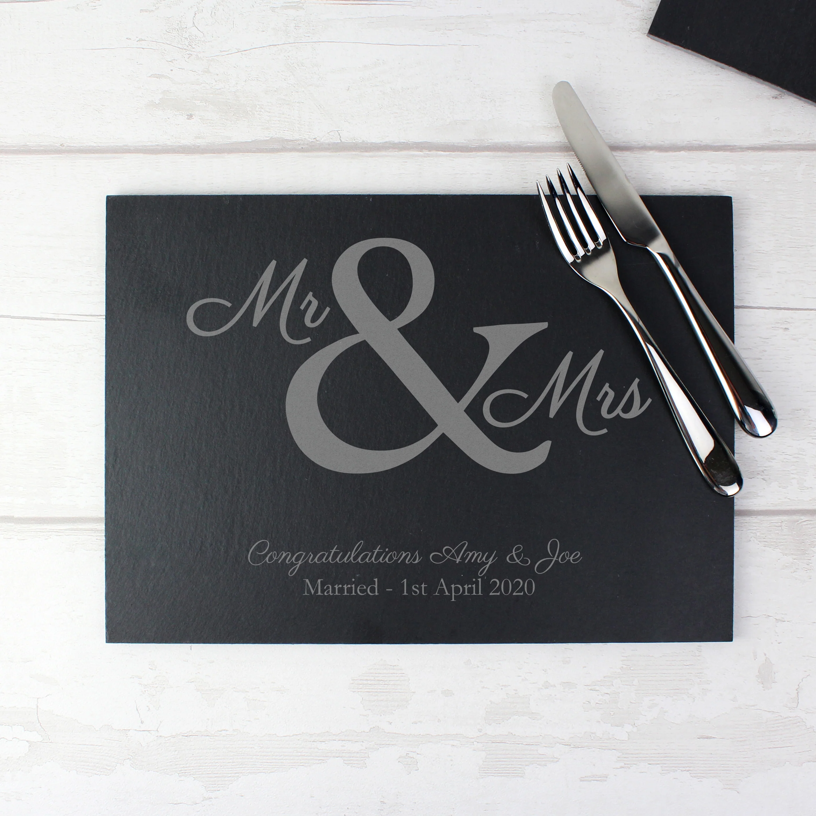Personalised Mr & Mrs Slate Placemat - Image 3