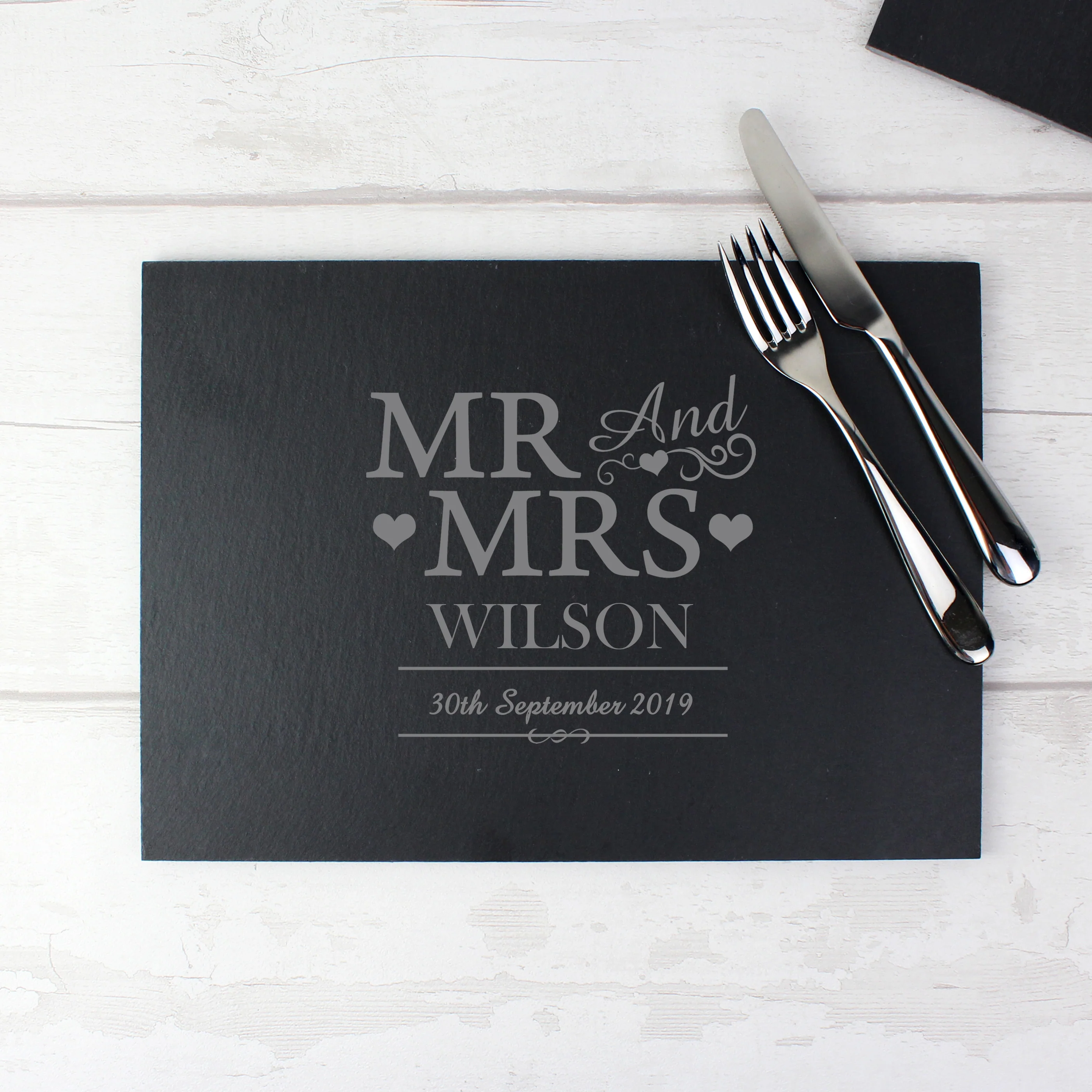 Personalised Mr & Mrs Slate Placemat - Image 3