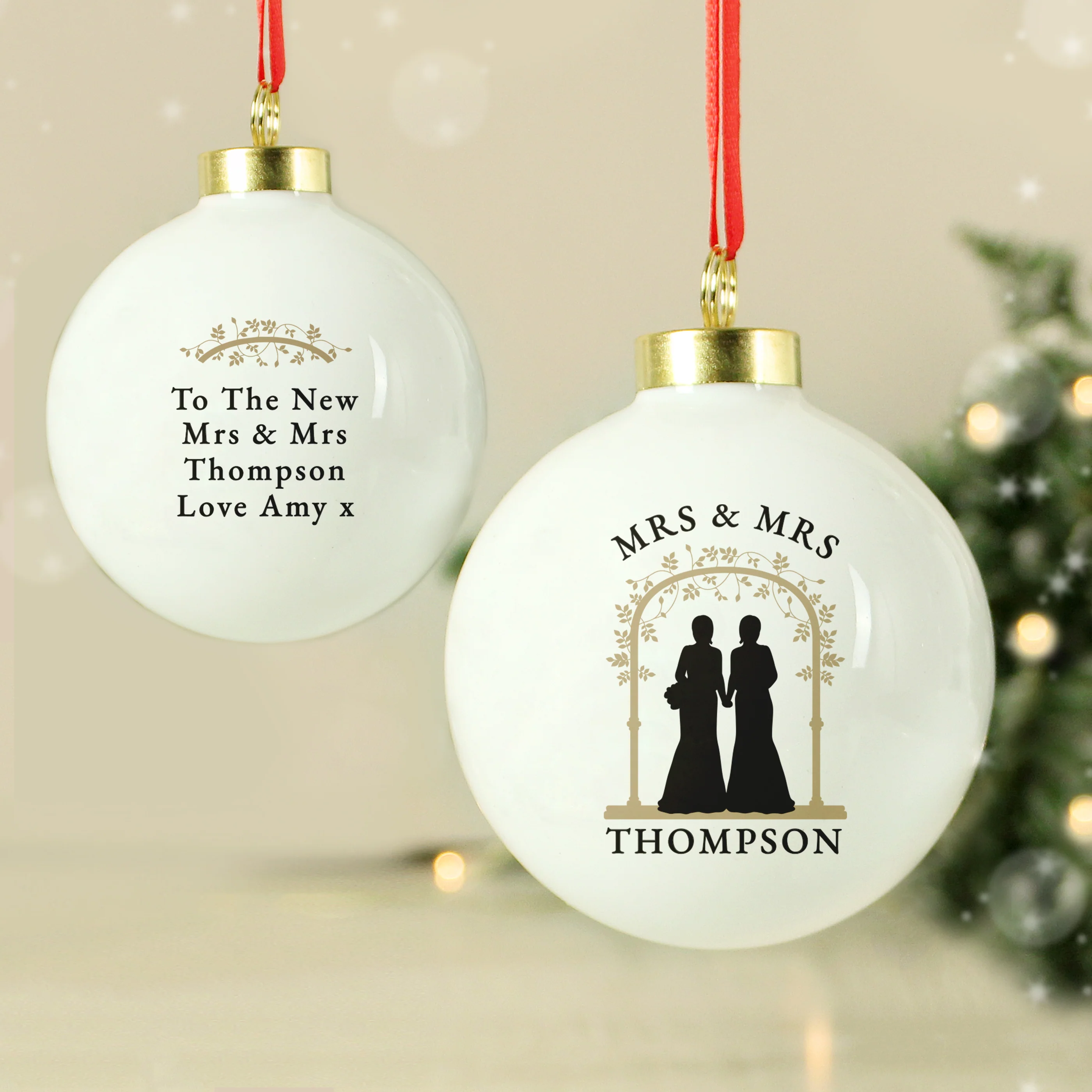 Personalised Mrs & Mrs Bauble - Image 3