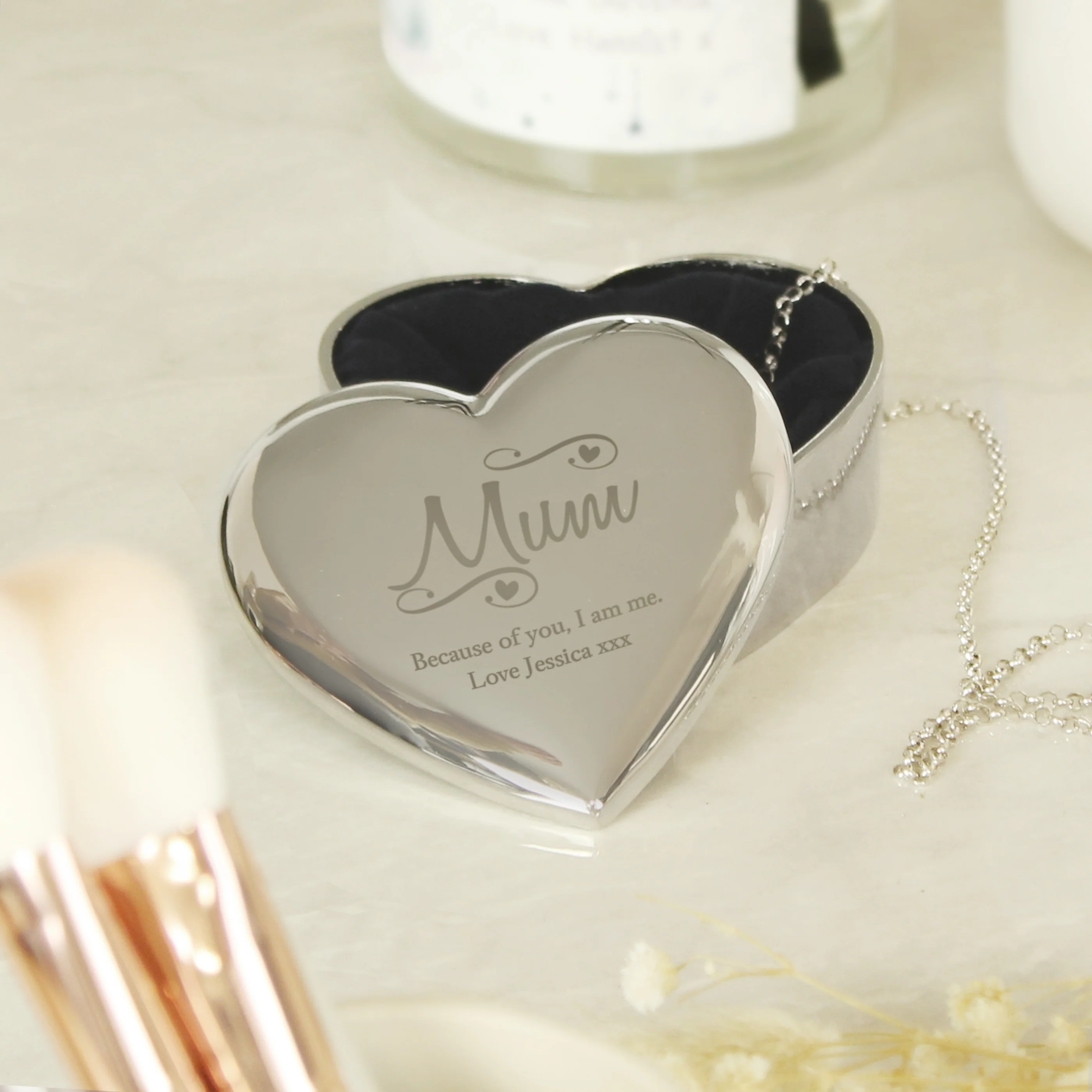 Personalised Mum Swirls & Hearts Trinket Box - Image 2