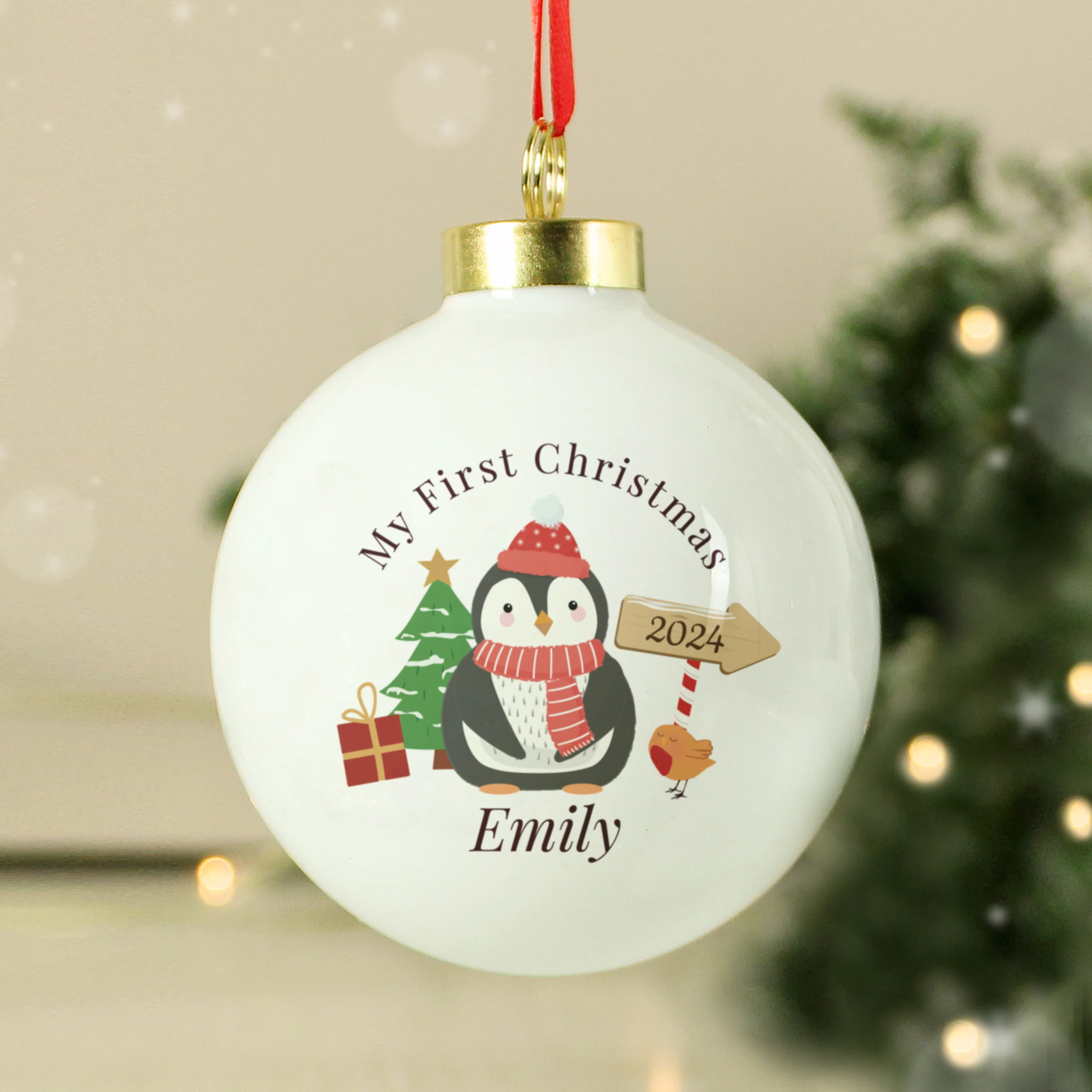 Personalised My 1st Christmas Penguin Bauble - Image 4
