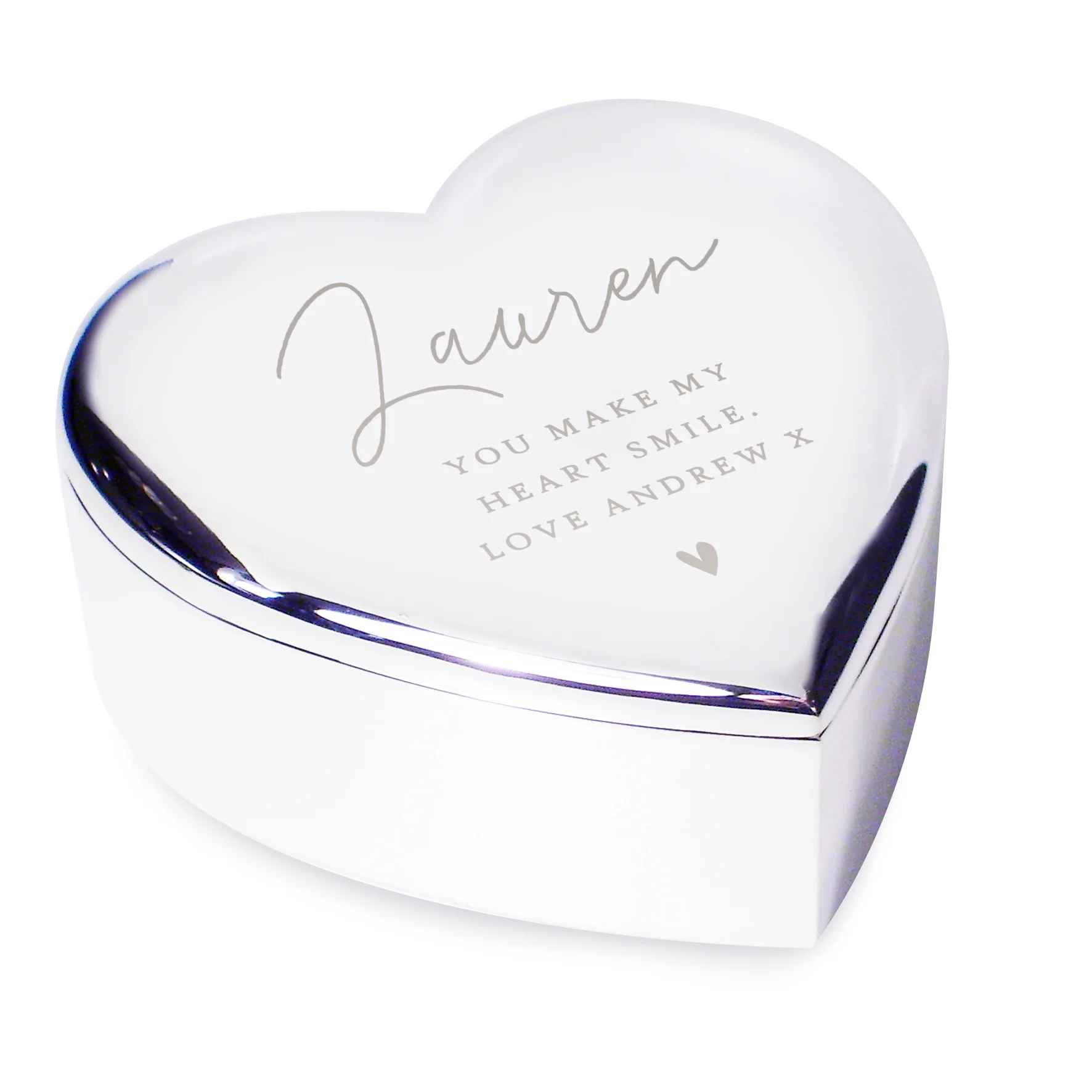 Personalised Name and Message Heart Trinket Box - Image 5