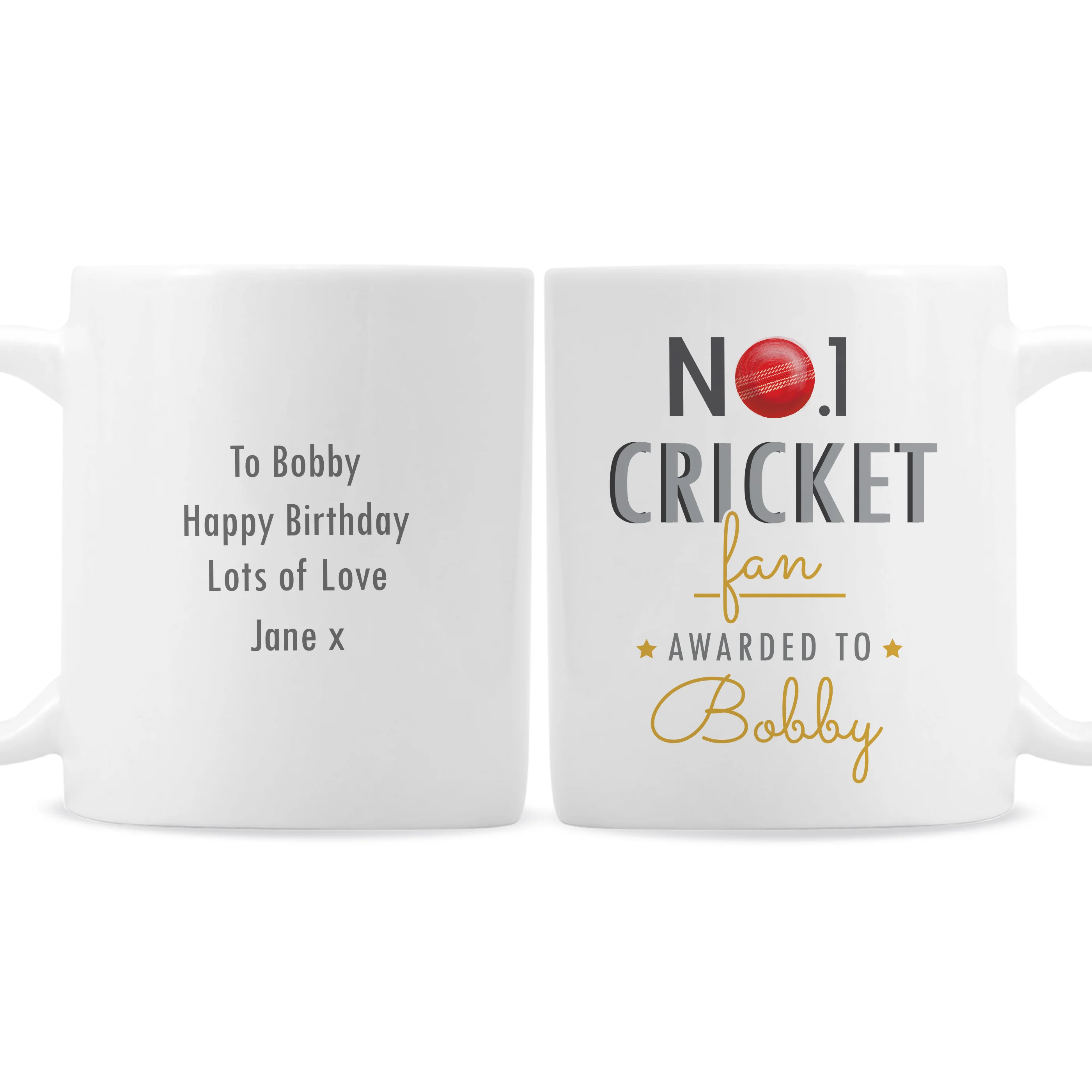 Personalised No.1 Cricket Fan Mug - Image 2