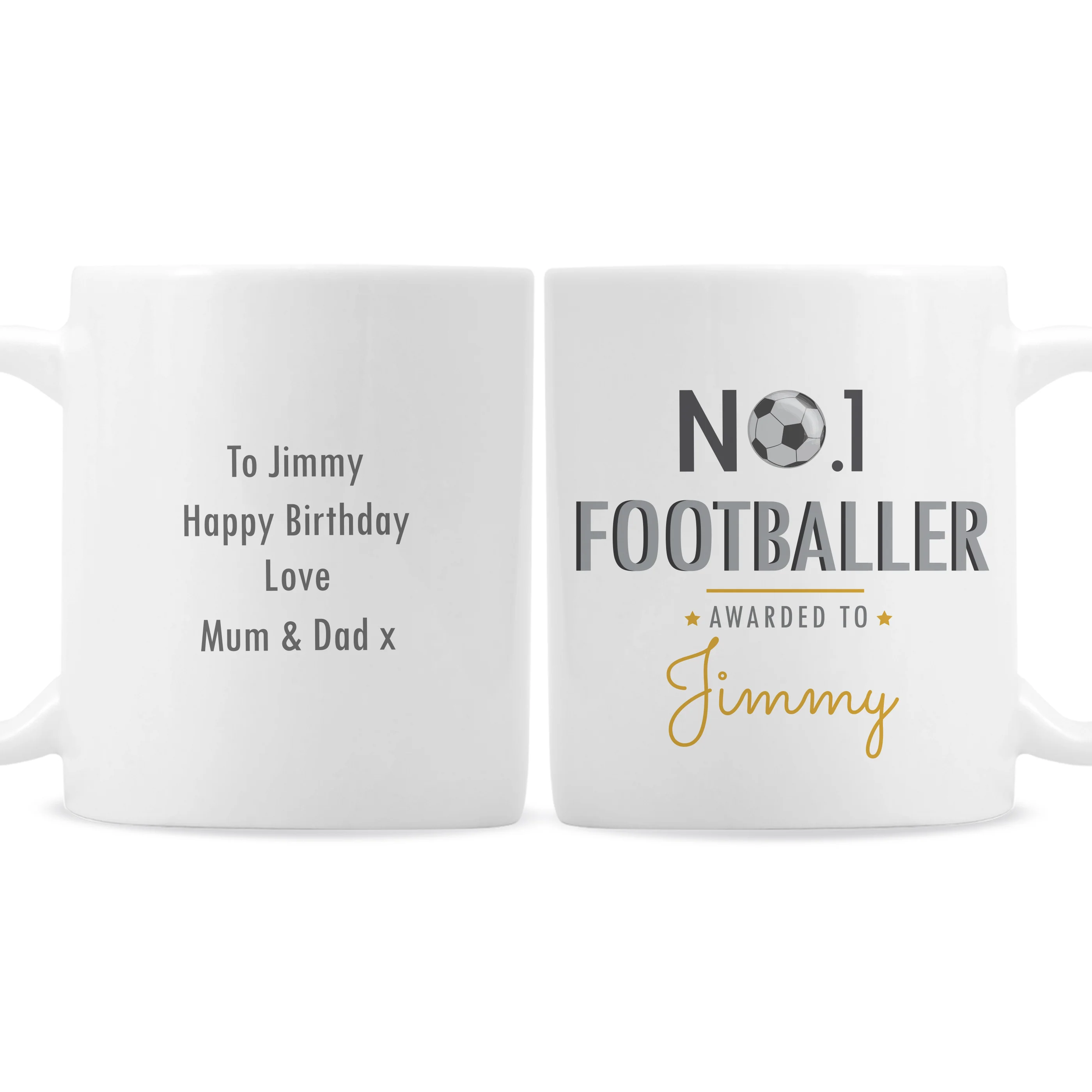 Personalised No.1 Footballer Mug - Image 2