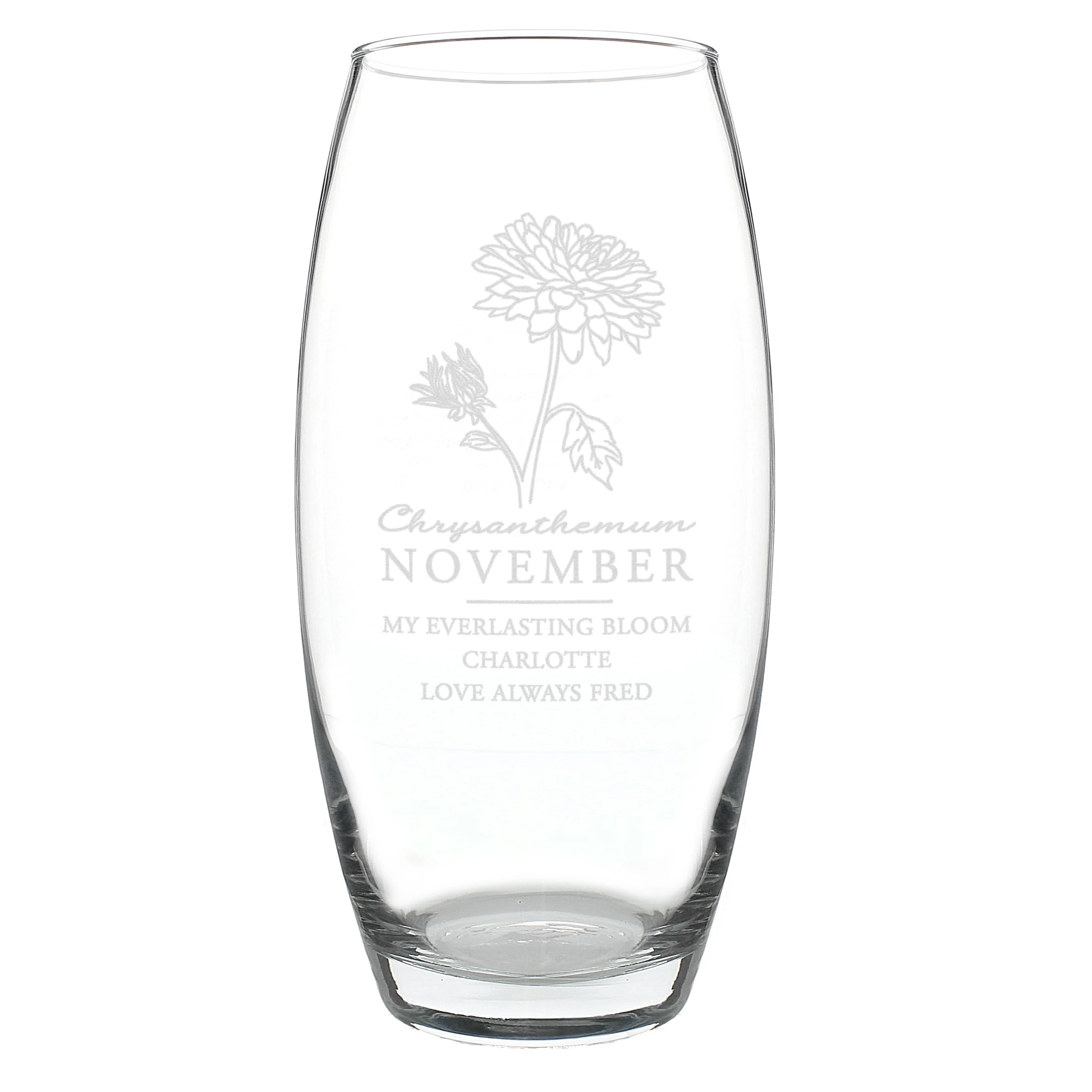 Personalised November Birth Flower Bullet Vase - Image 5