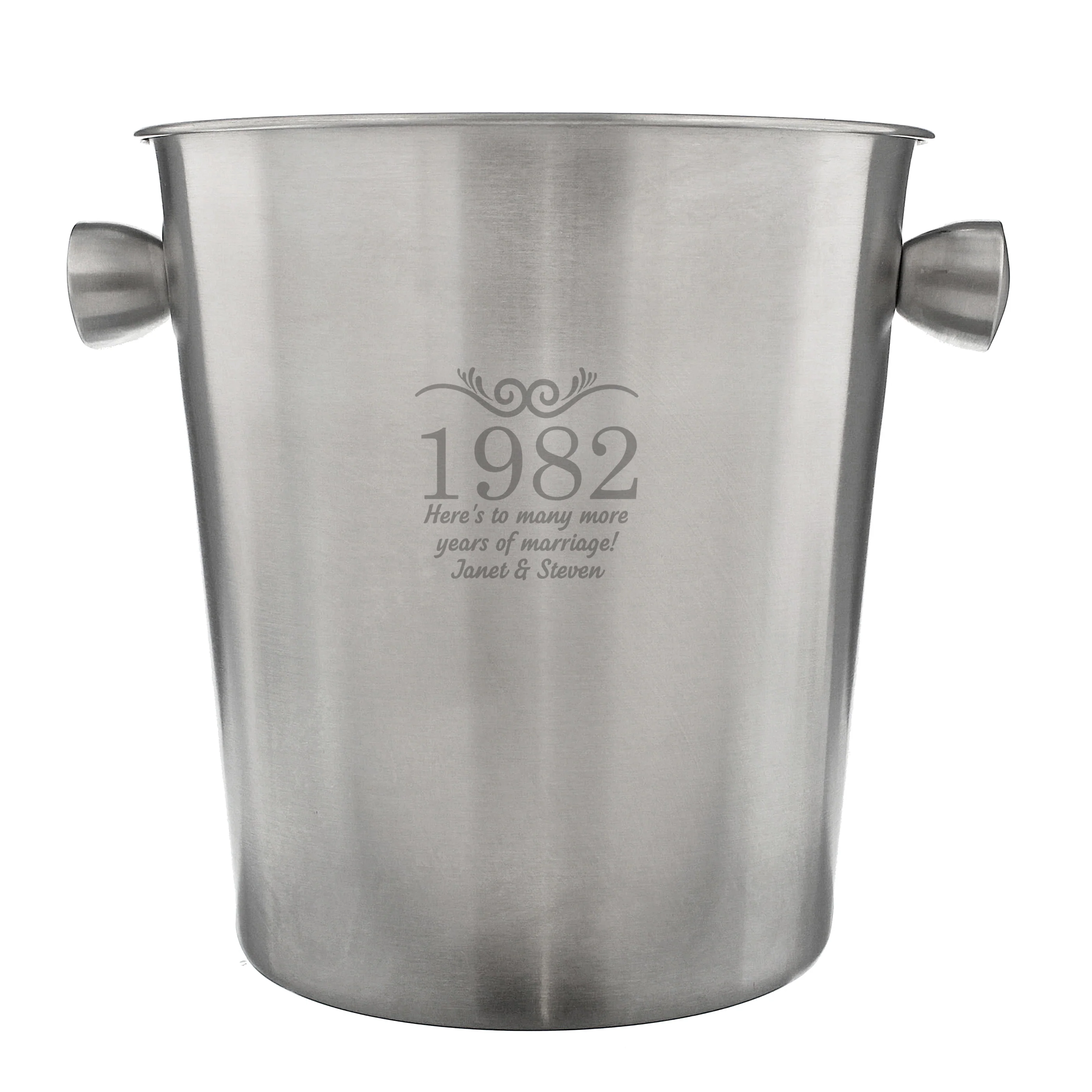 Personalised Number Frame Stainless Steel Ice Bucket - Image 7
