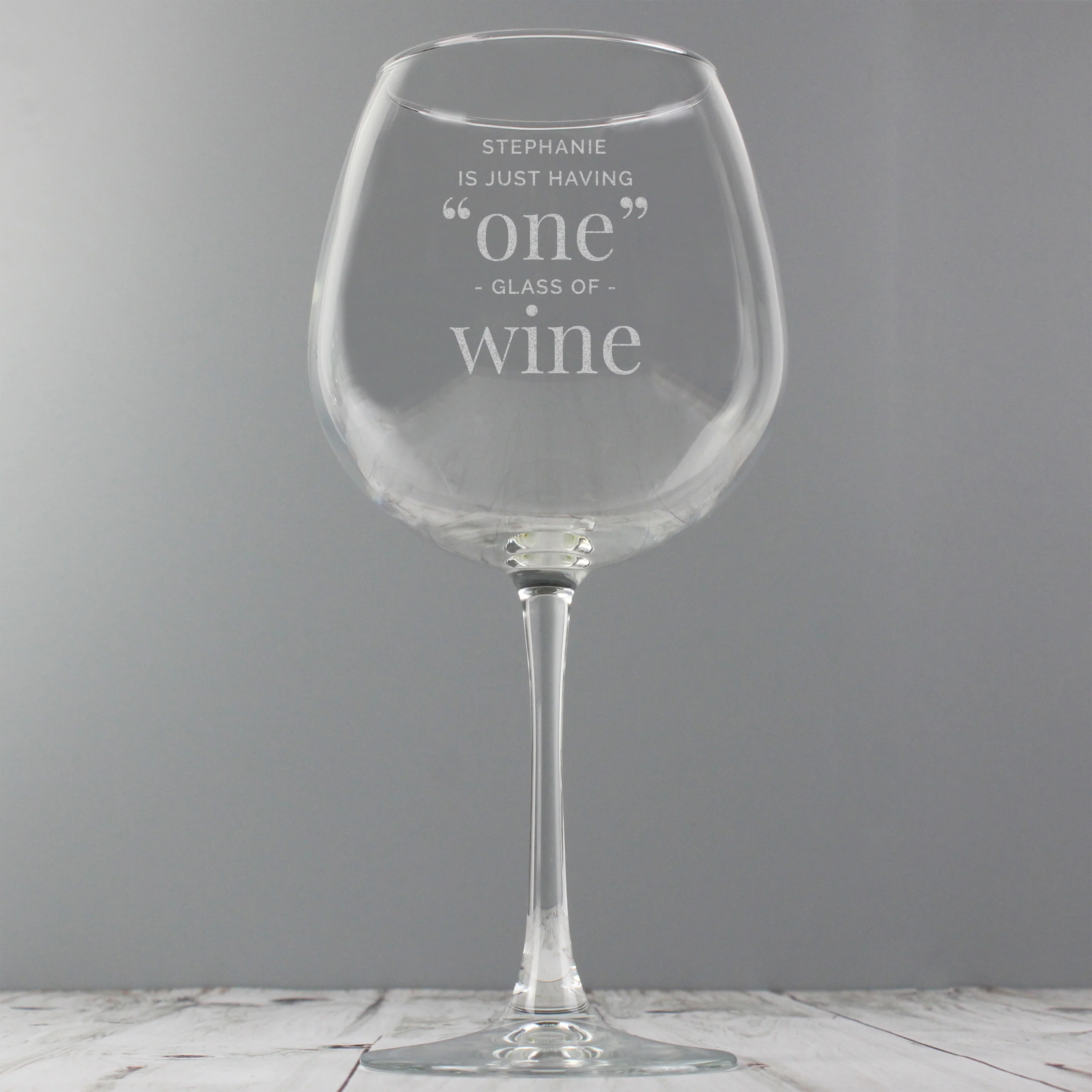 Personalised 'One Glass' Bottle of Wine Glass - Image 3