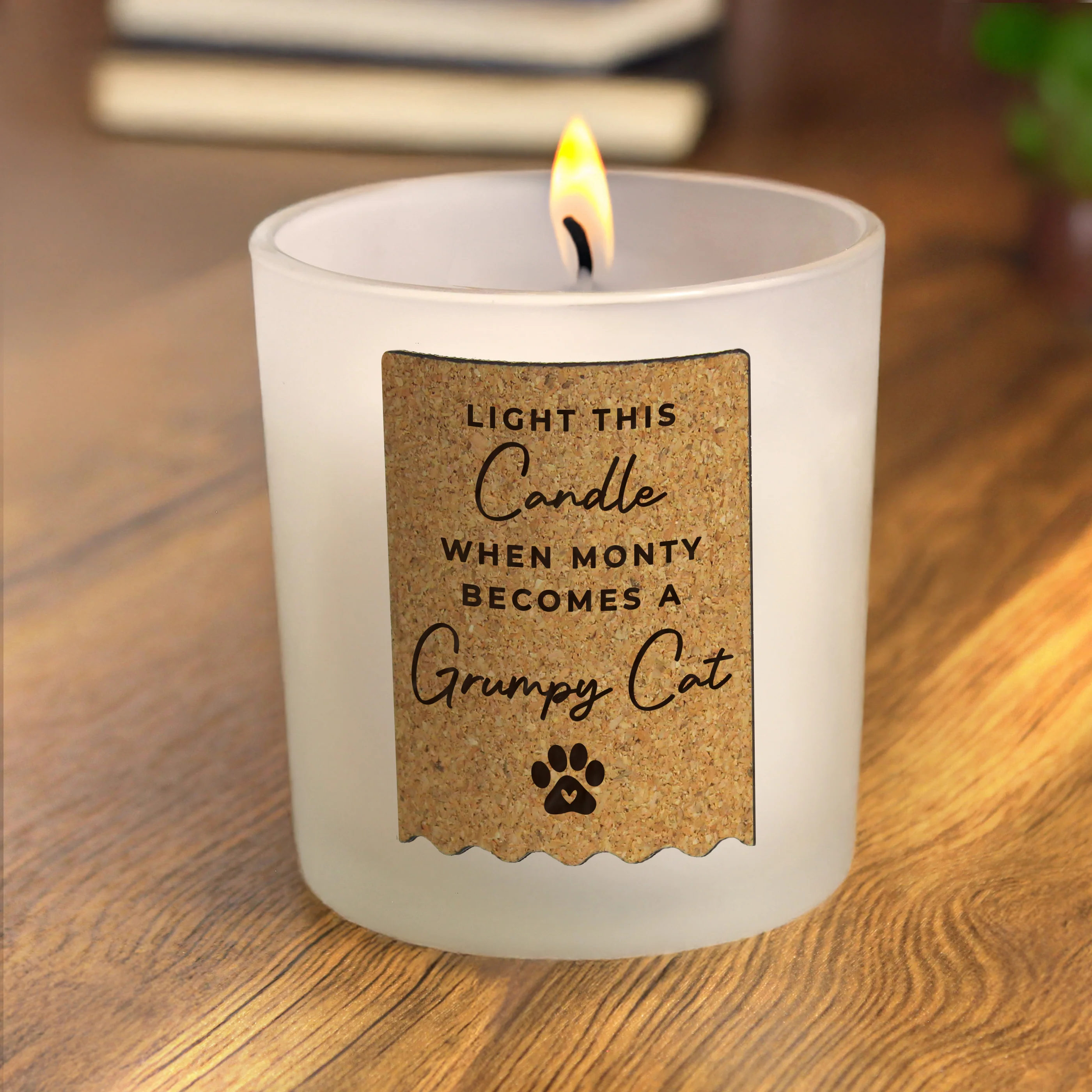 Personalised Paw Print Cork Label Candle Jar - Image 2