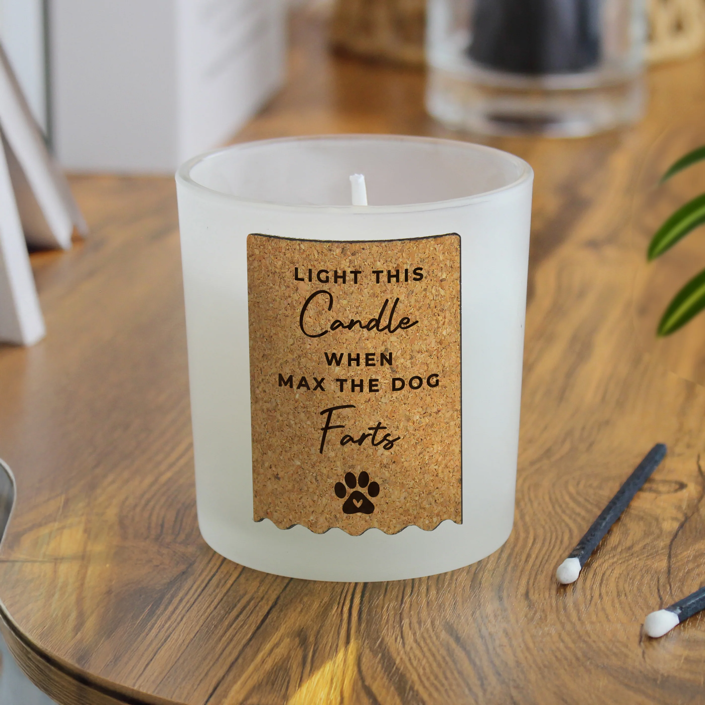 Personalised Paw Print Cork Label Candle Jar - Image 3
