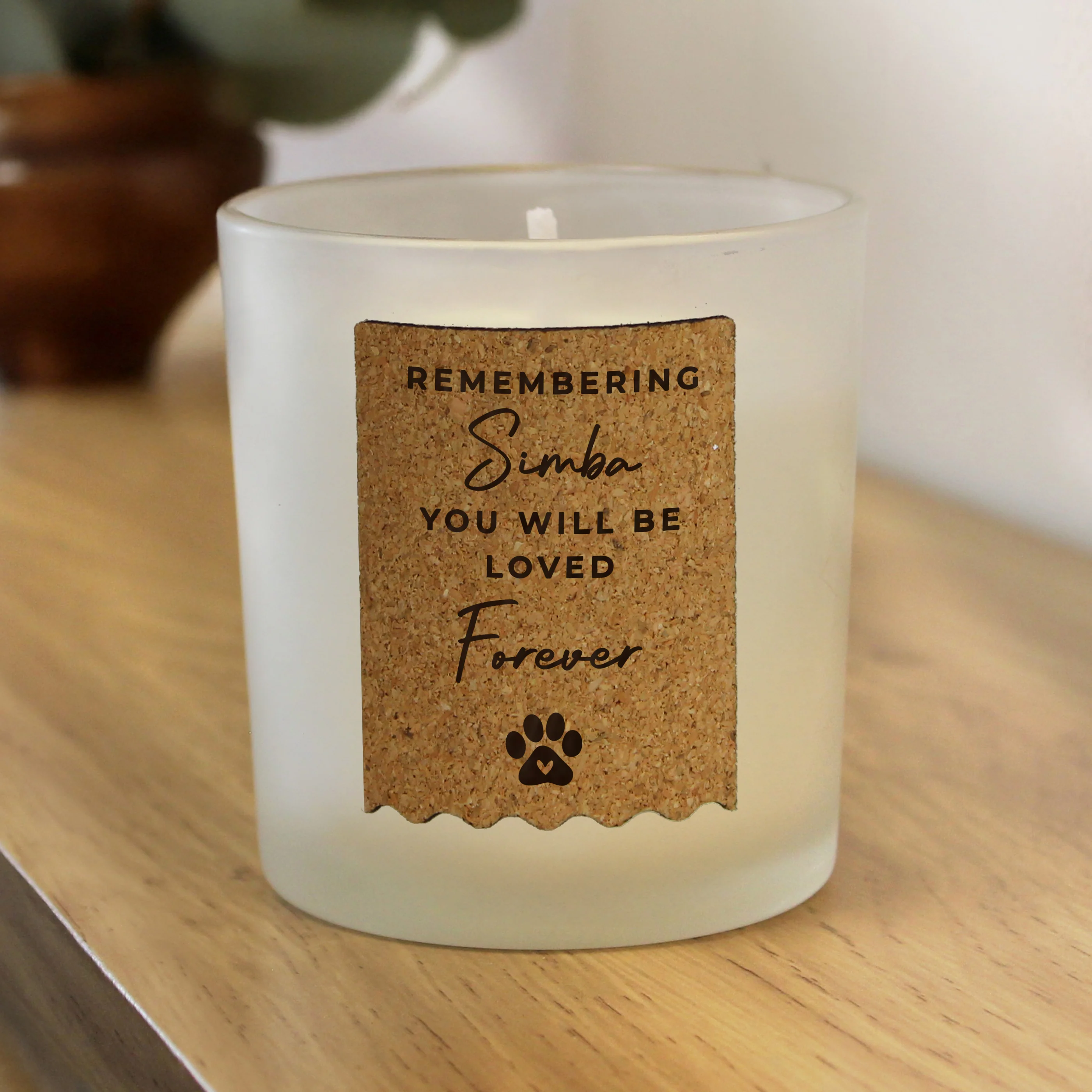 Personalised Paw Print Cork Label Candle Jar - Image 4