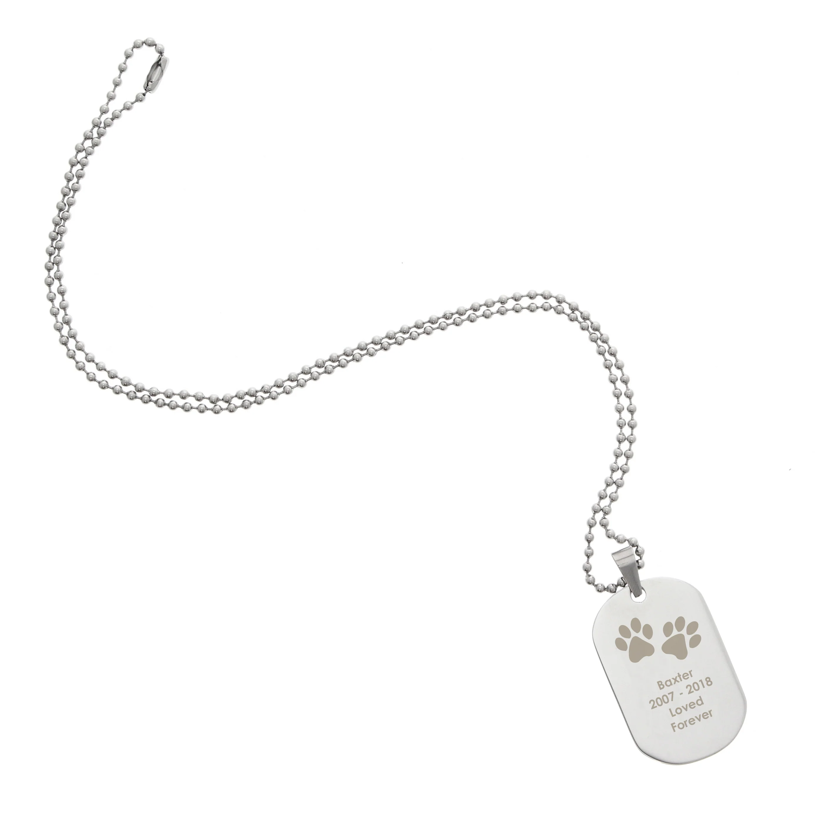 Personalised Paw Prints Stainless Steel Dog Tag Necklace - Image 10