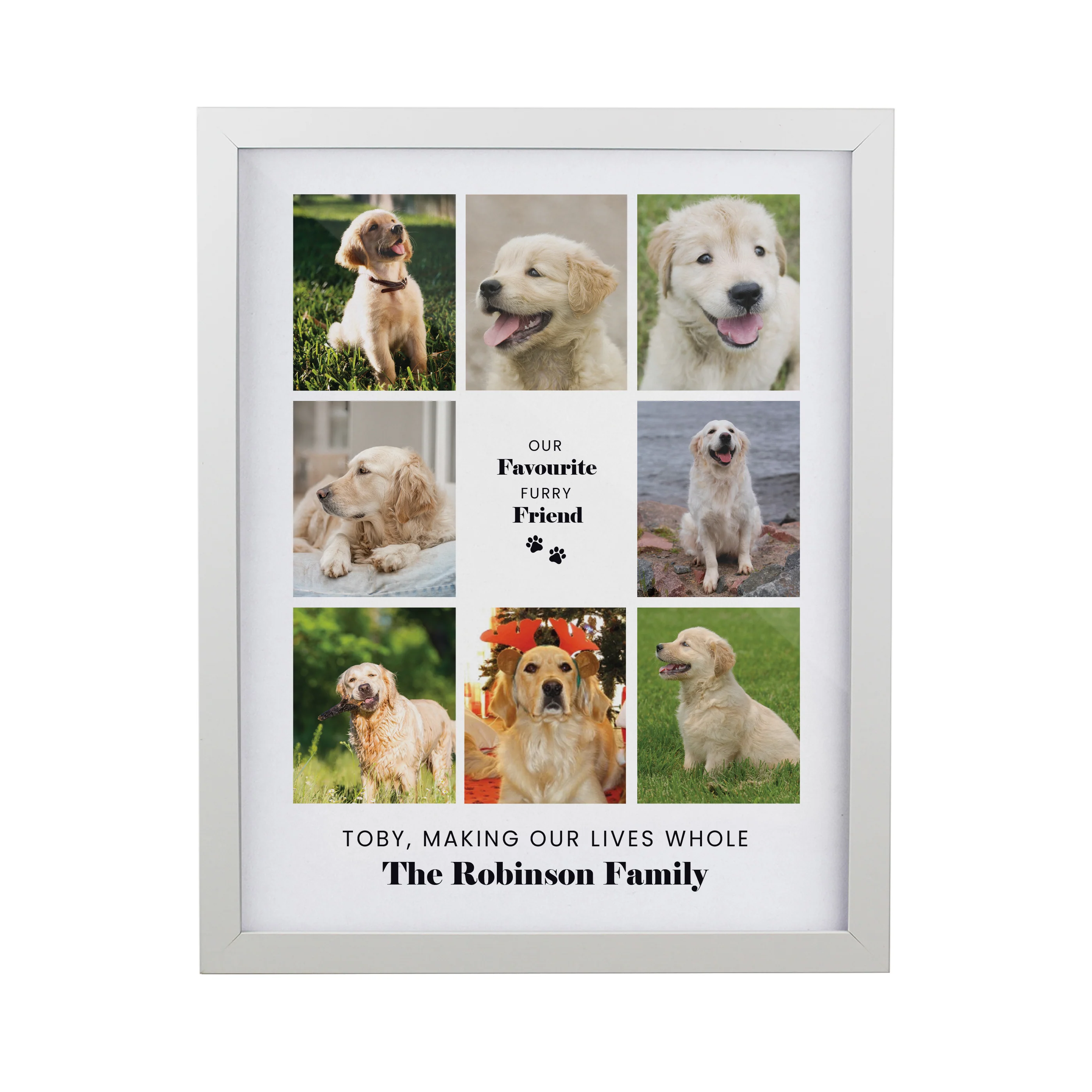 Personalised Pet Multi Photo Upload White Framed Print - Image 4