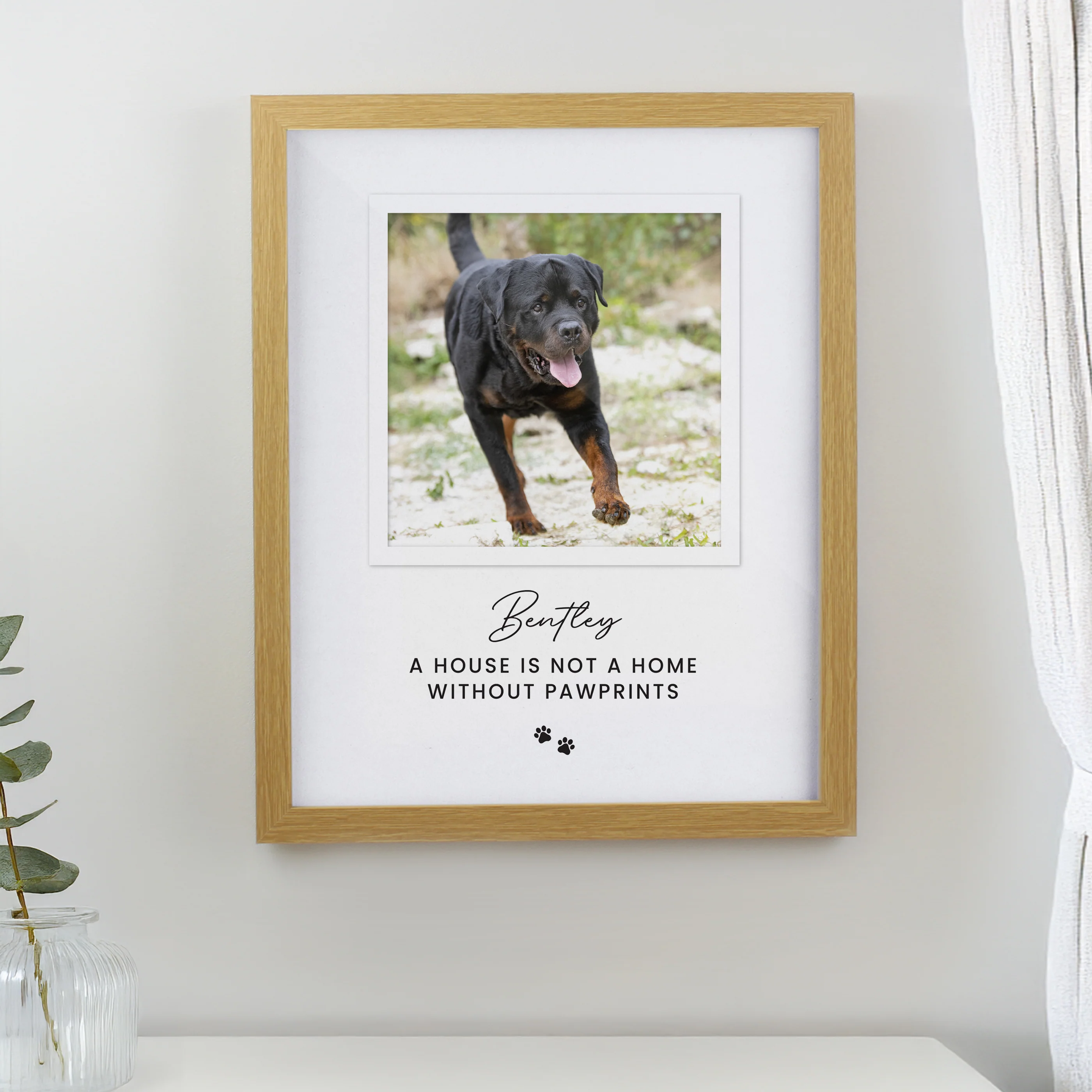 Personalised Pet Photo Upload Oak Framed Print - Image 3