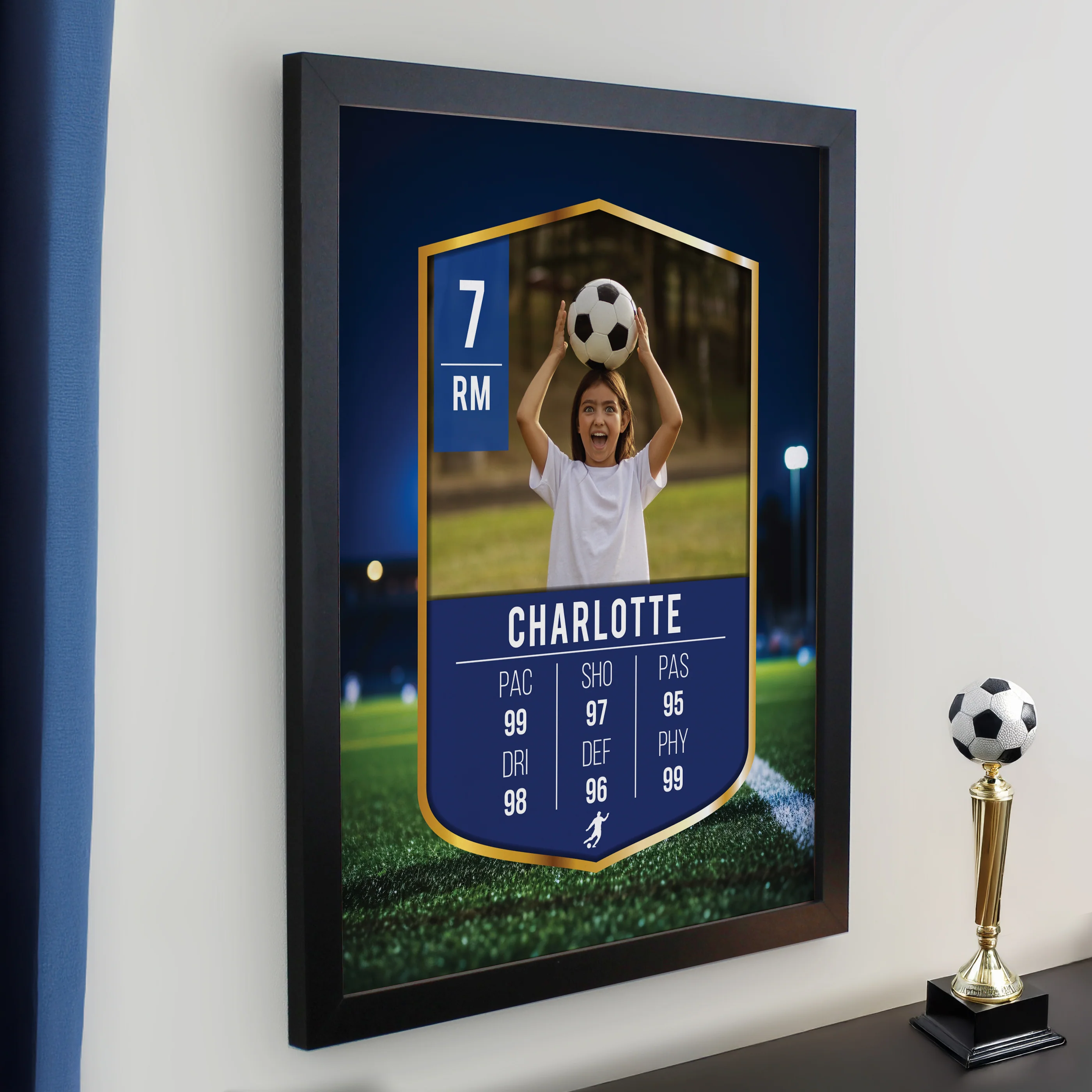 Personalised Photo Upload Football Card Black Poster Frame - Image 2