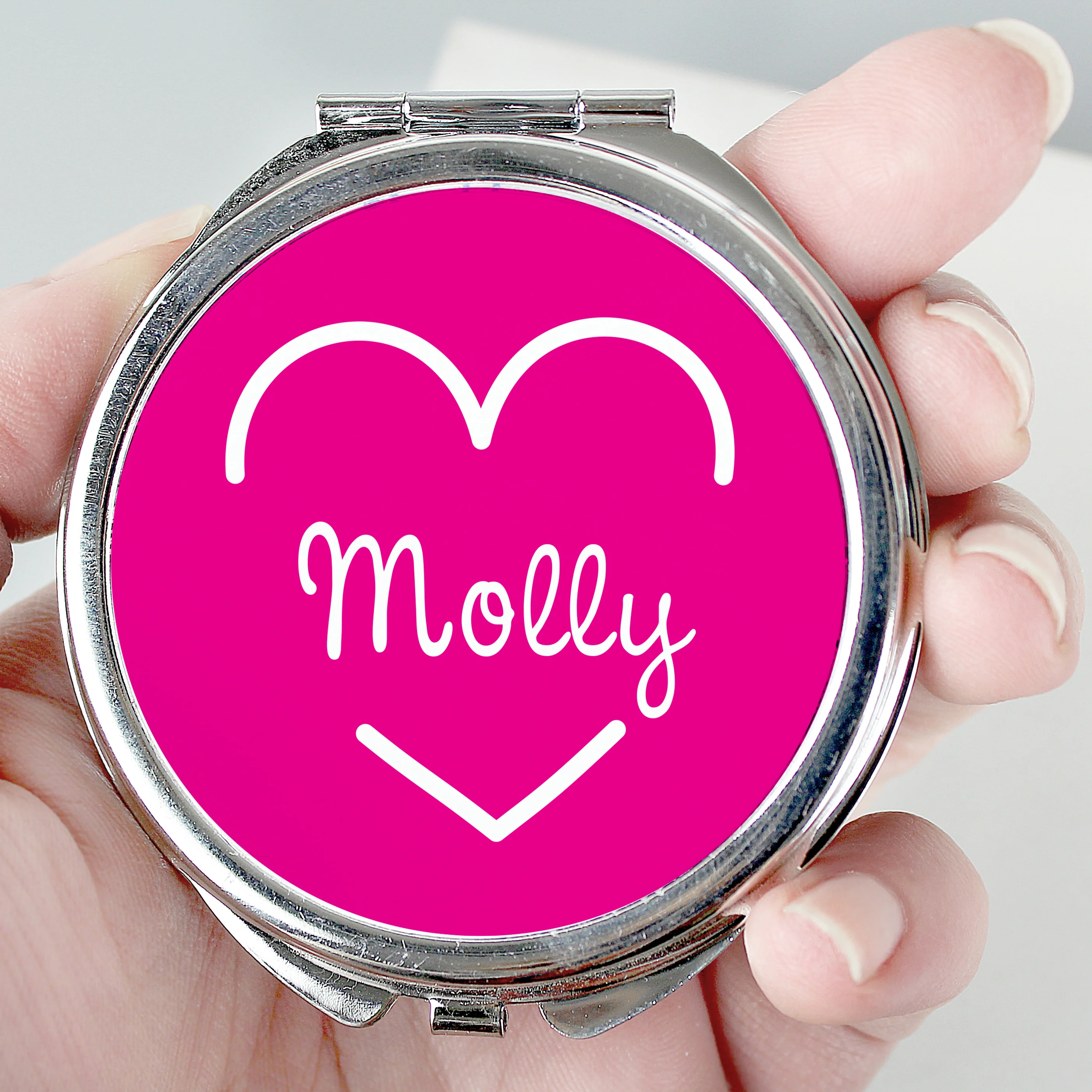 Personalised Pink Name Compact Mirror - Image 3