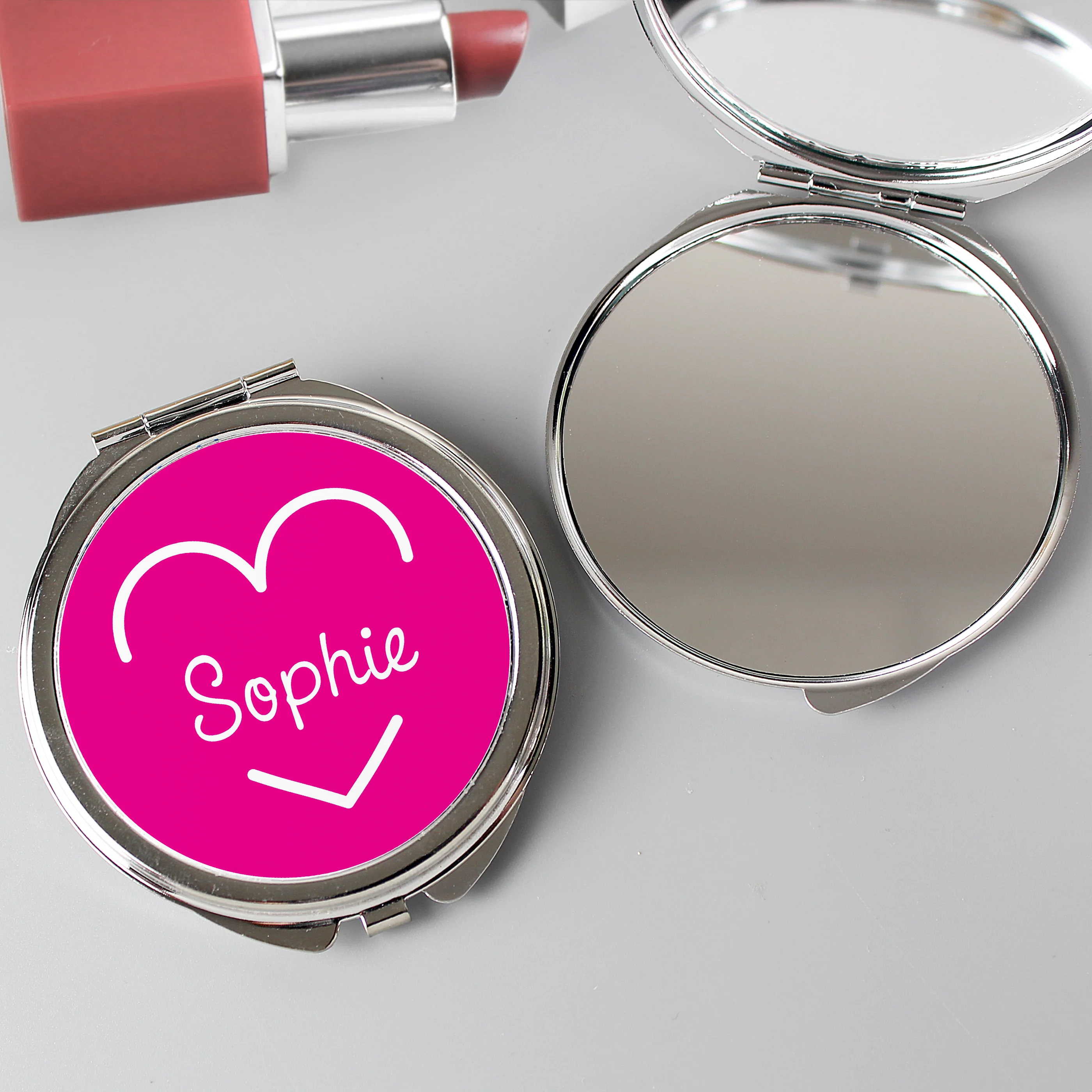 Personalised Pink Name Compact Mirror - Image 4