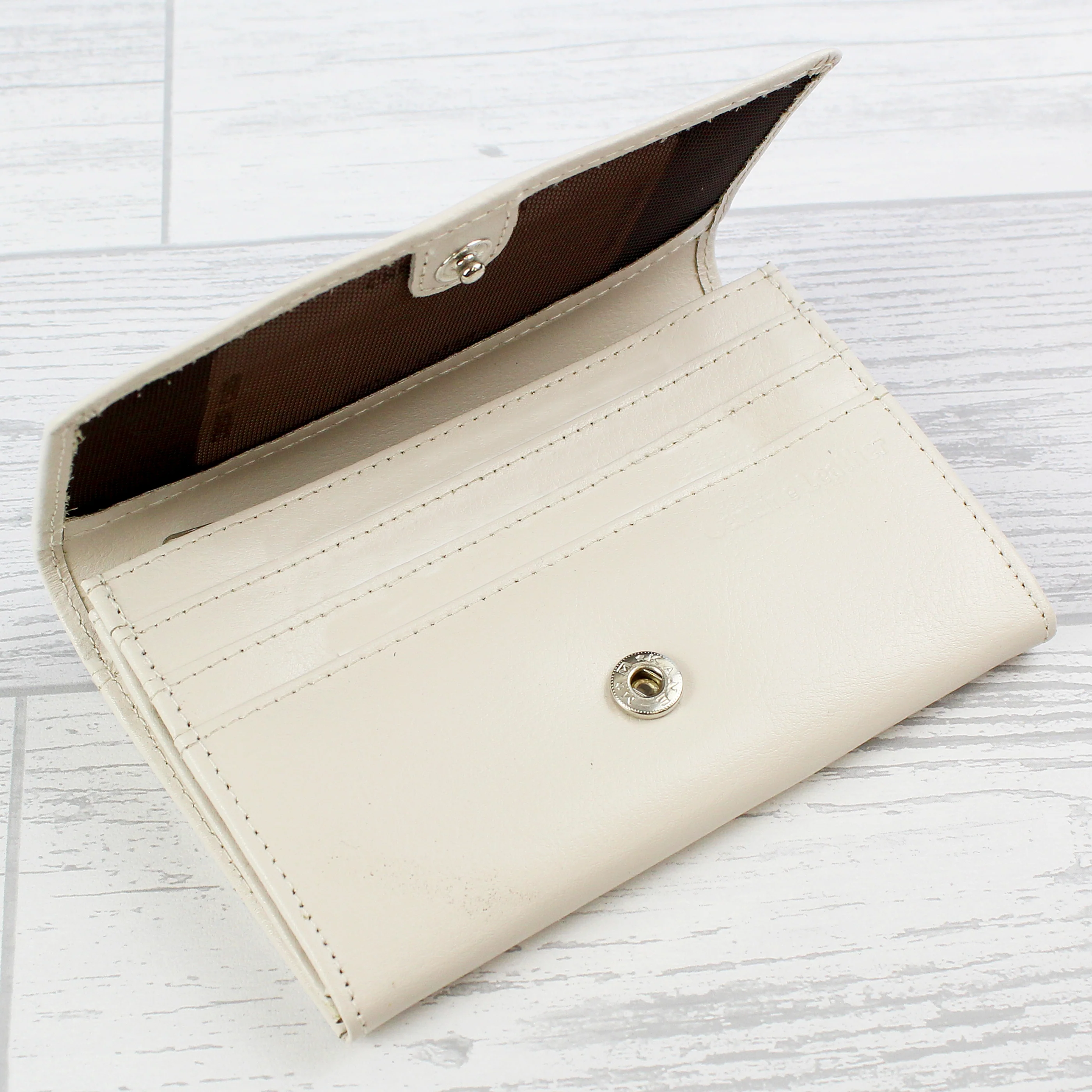 Personalised Pink Name Cream Leather Purse - Image 5
