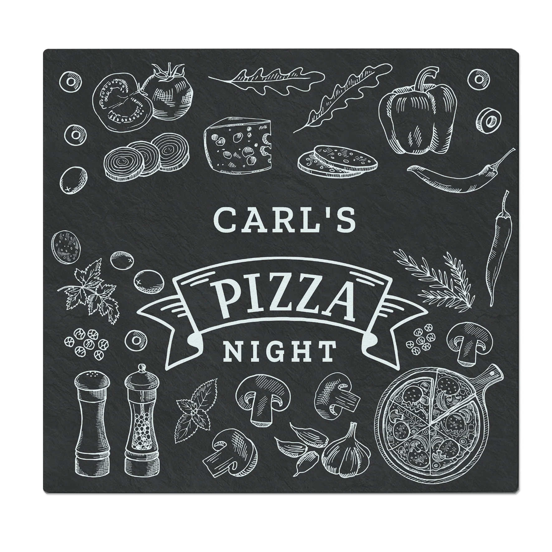 Personalised Pizza Glass Chopping Board/Worktop Saver - Image 4