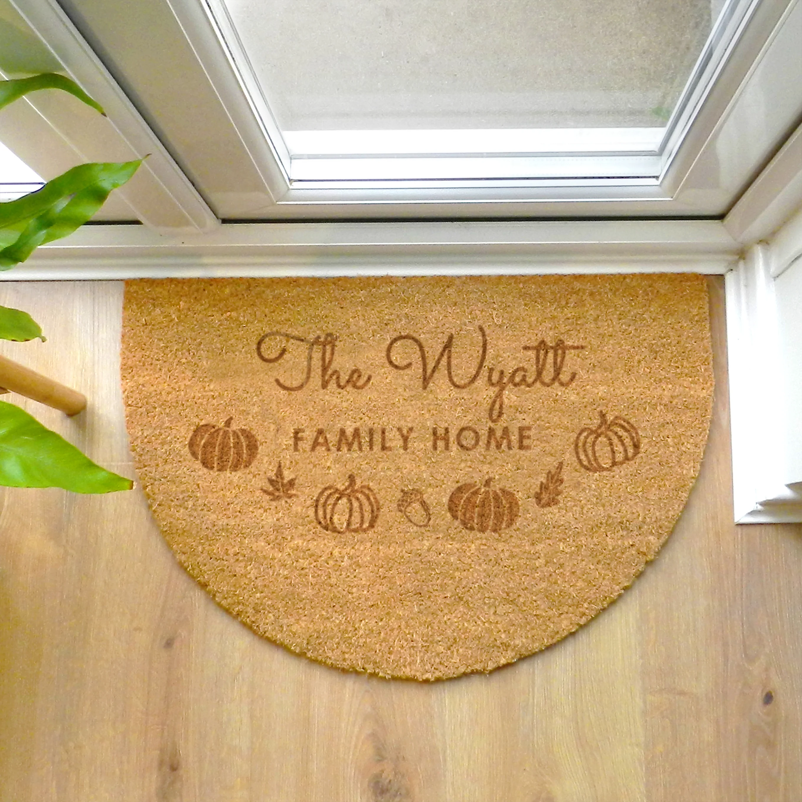 Personalised Pumpkin Half Moon Doormat - Image 2
