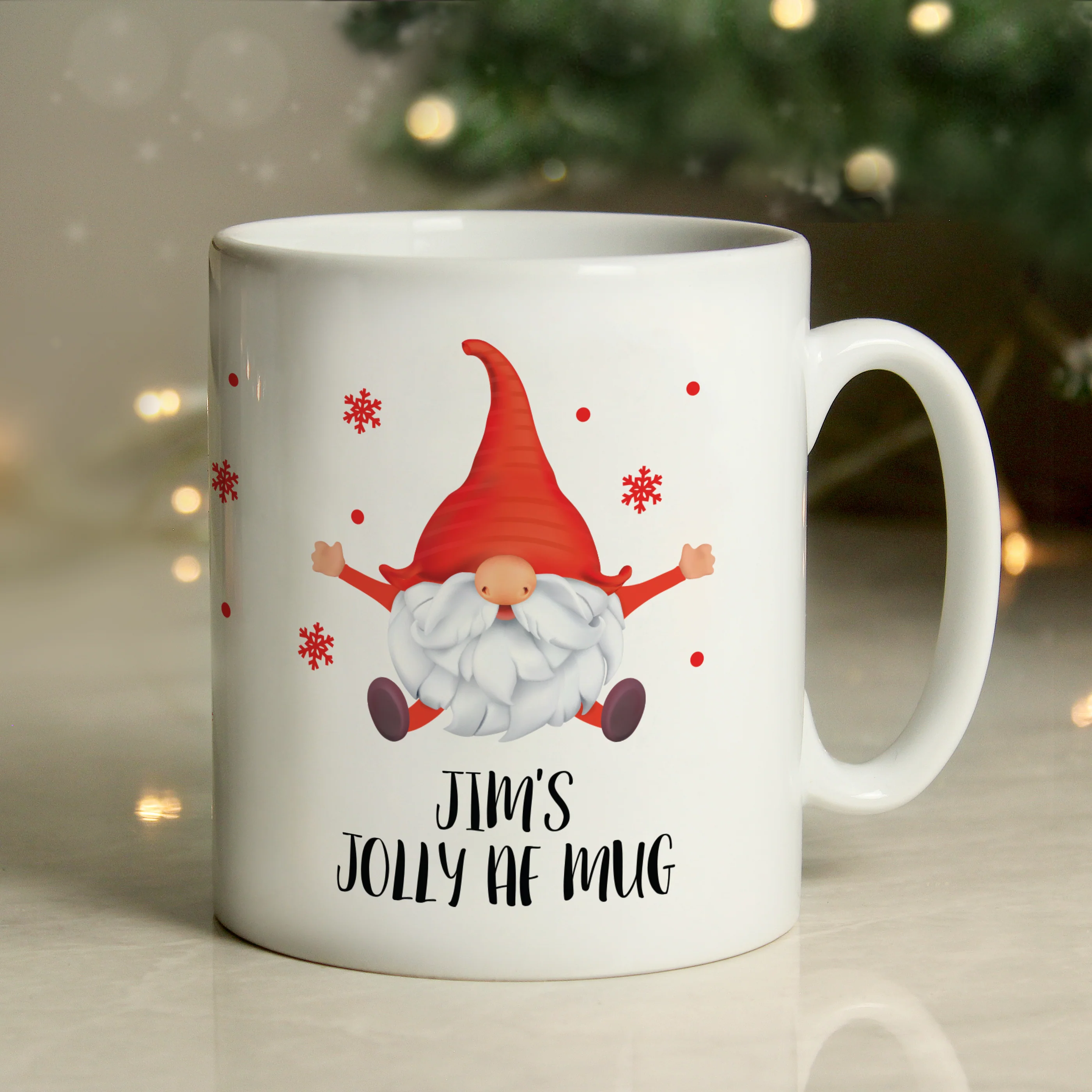 Personalised Red Gonk Christmas Mug - Image 3