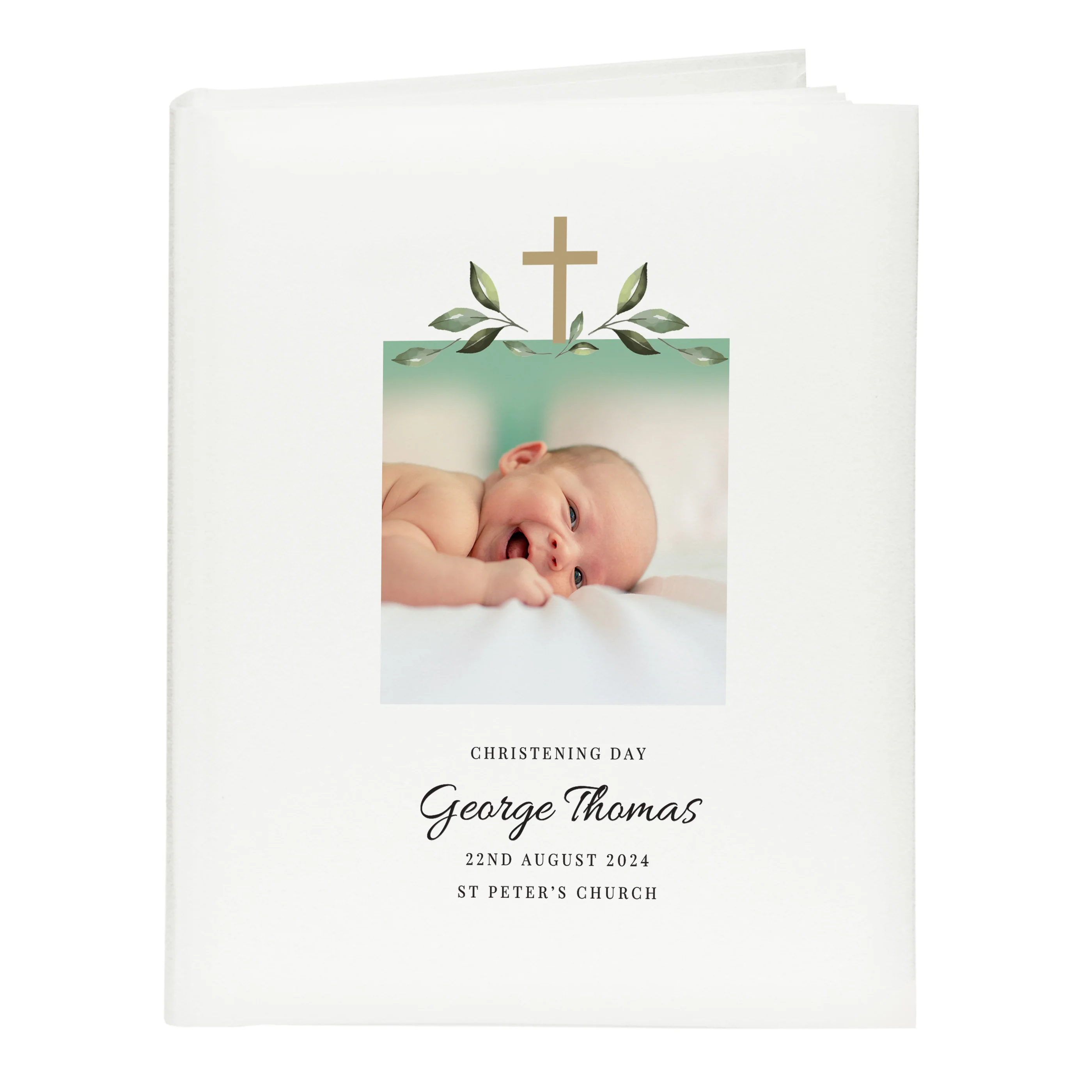 Personalised Religious Cross Photo Upload Traditional Photo Album - Image 6