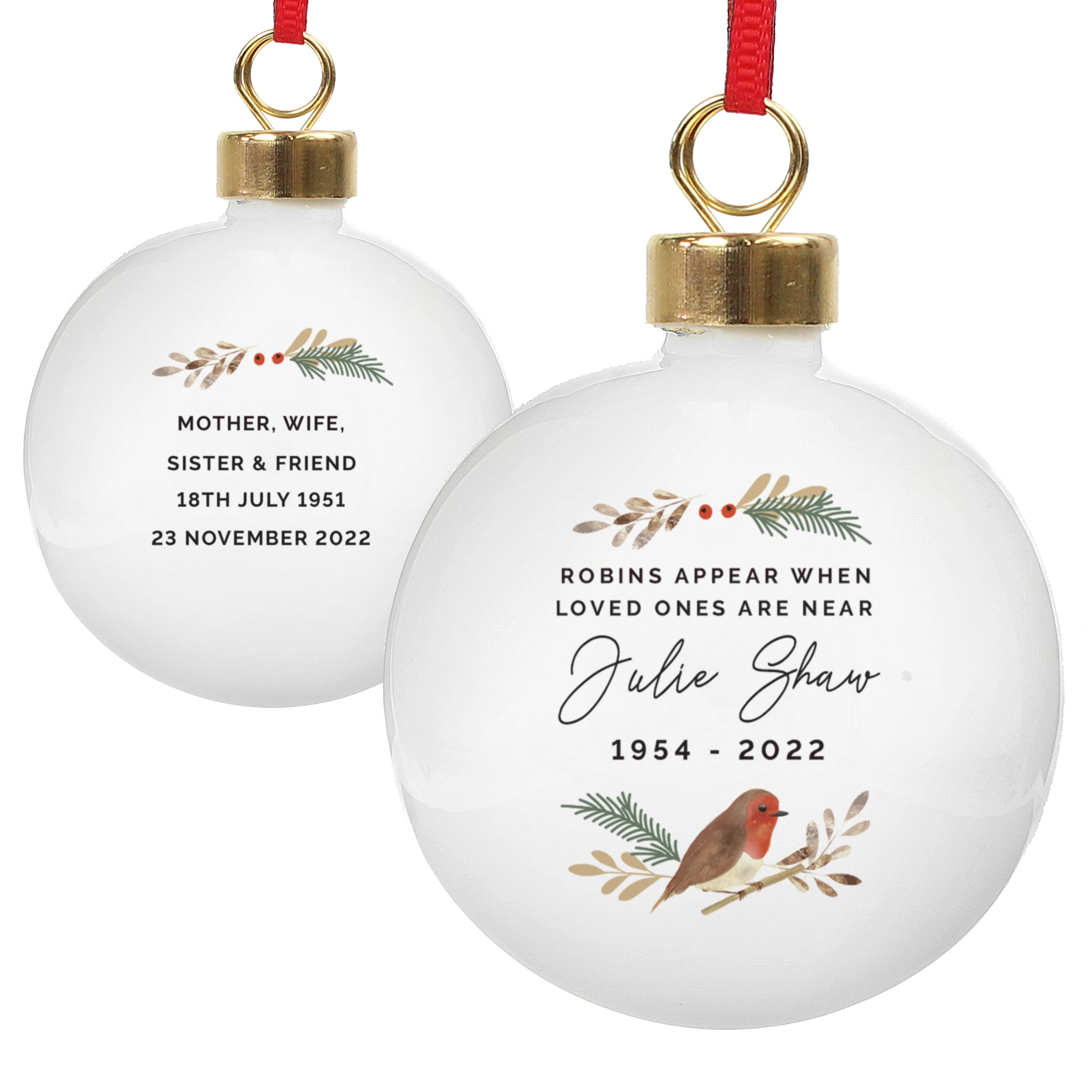 Personalised Robin Bauble - Image 3