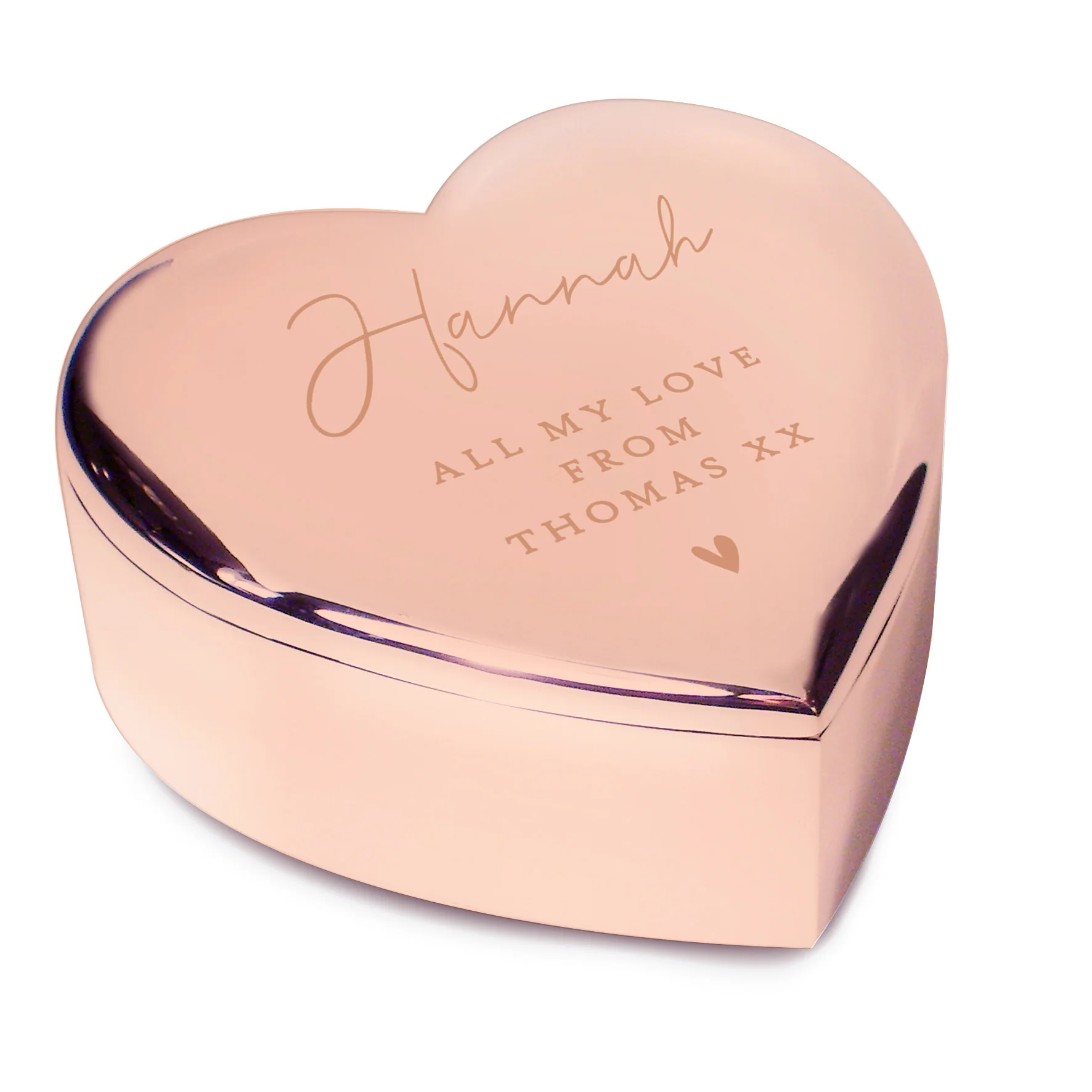 Personalised Rose Gold Heart Trinket Box - Image 2