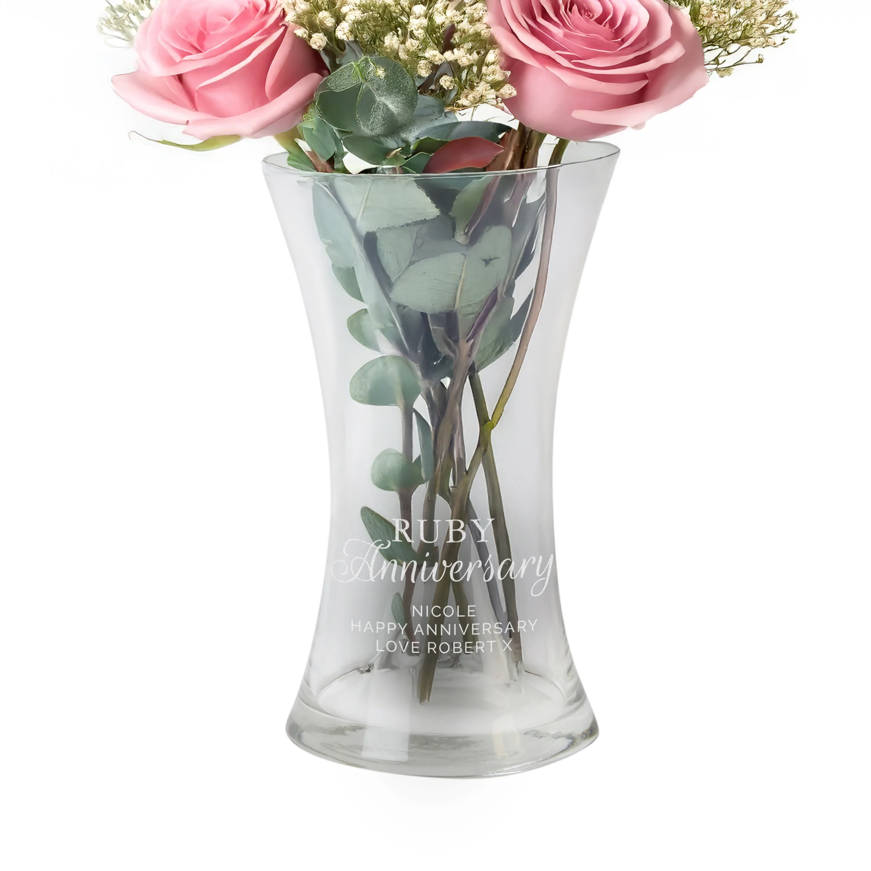Personalised 'Ruby Anniversary' Glass Vase - Image 4