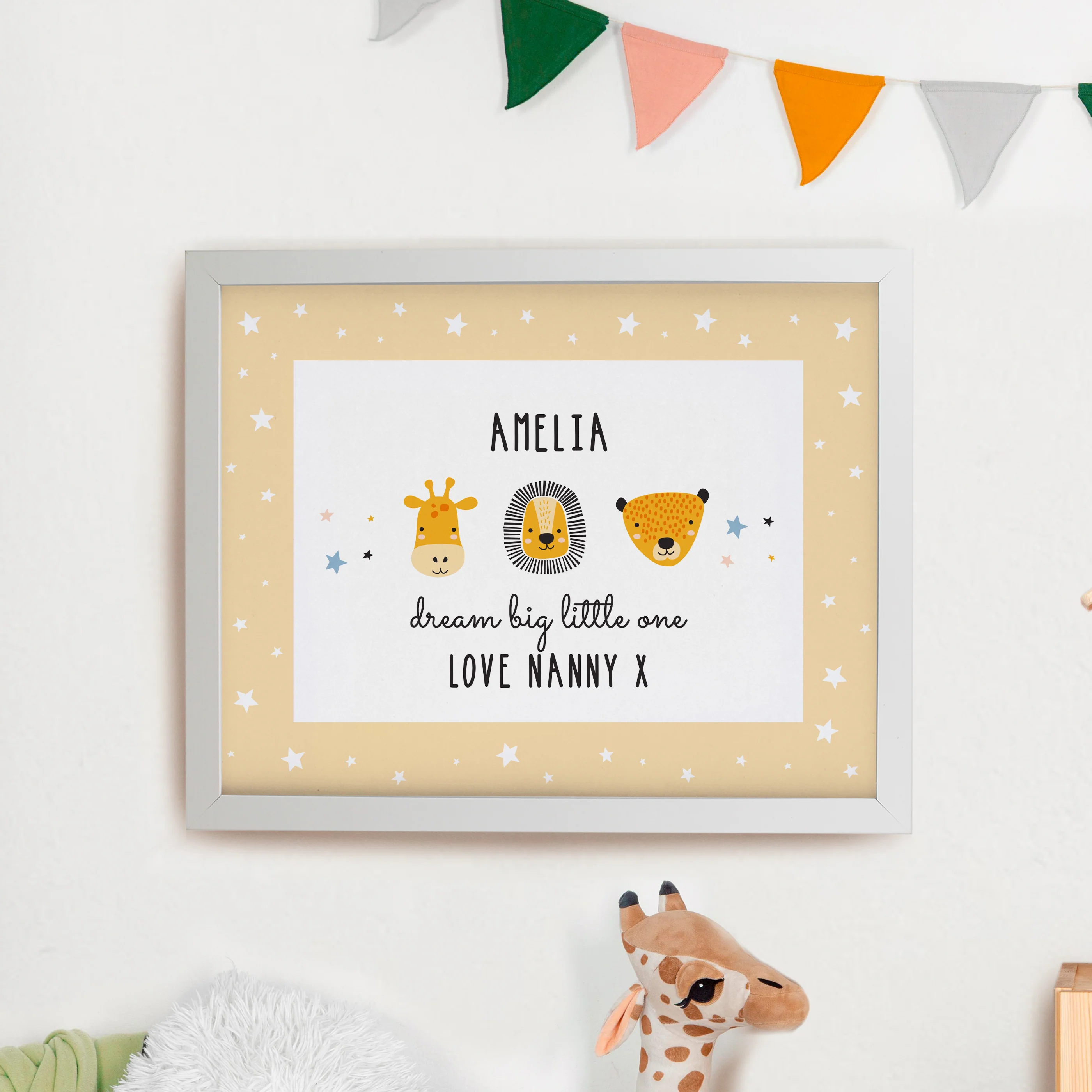 Personalised Scandi Animals White Poster Frame - Image 3