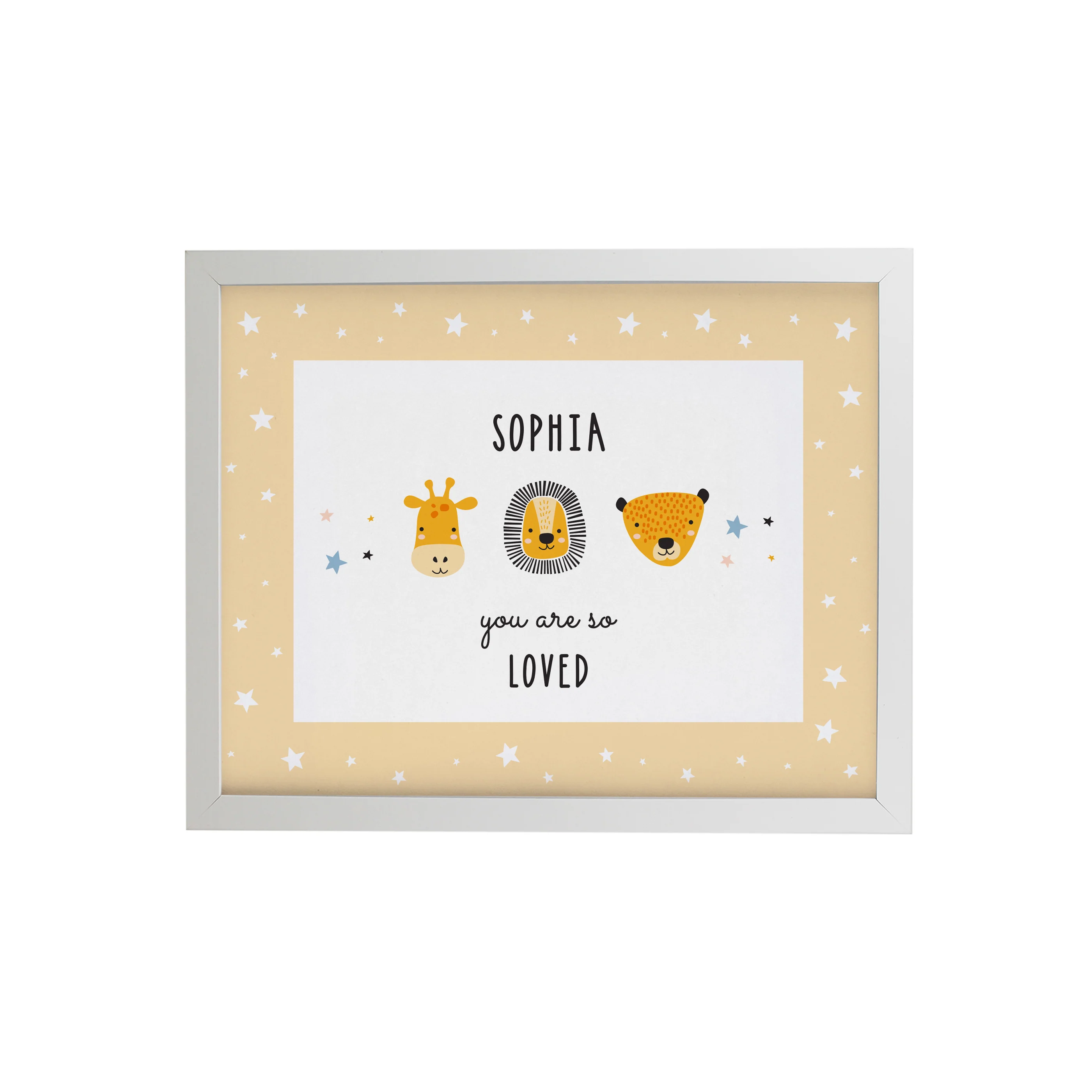 Personalised Scandi Animals White Poster Frame - Image 4