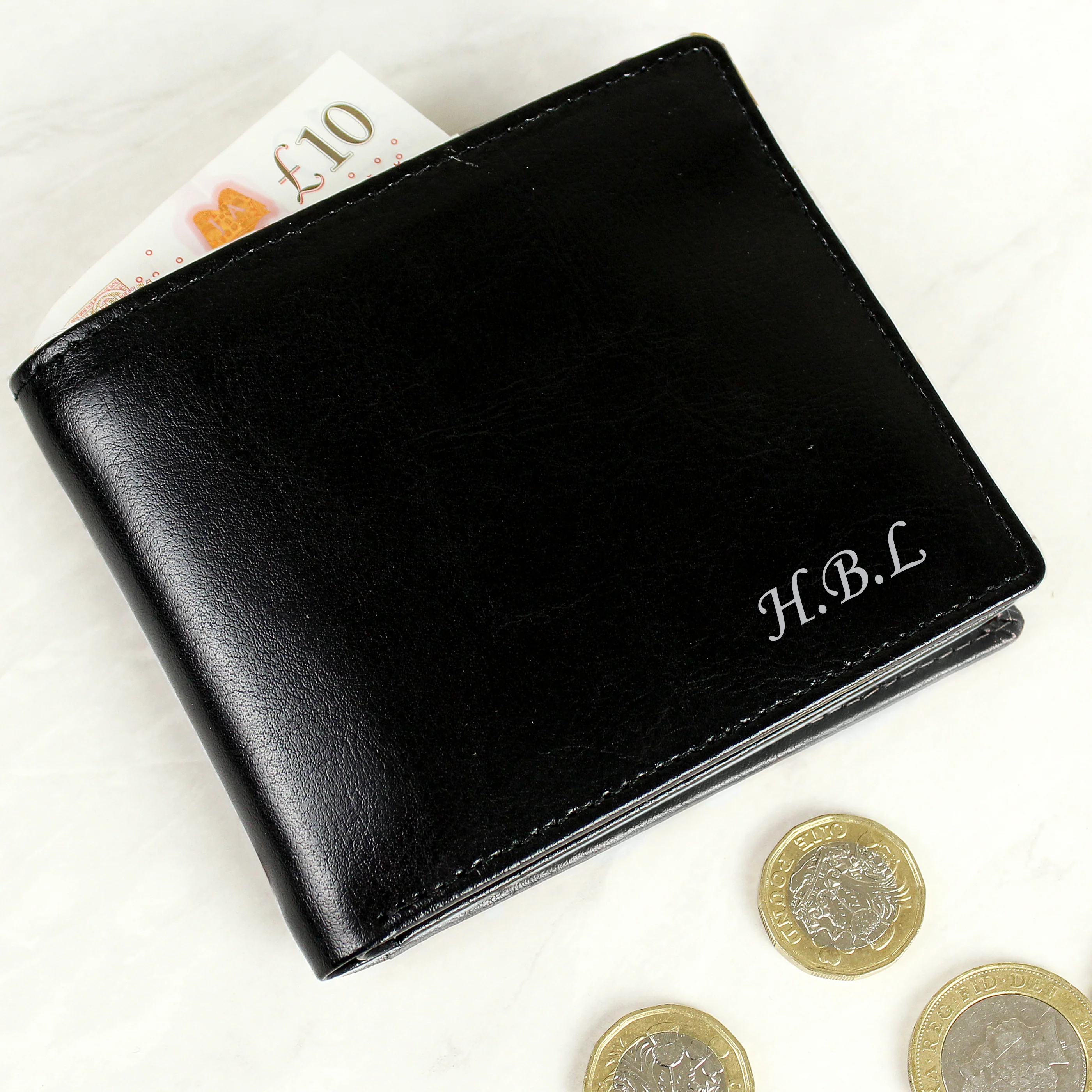 Personalised Script Font Leather Wallet - Image 3