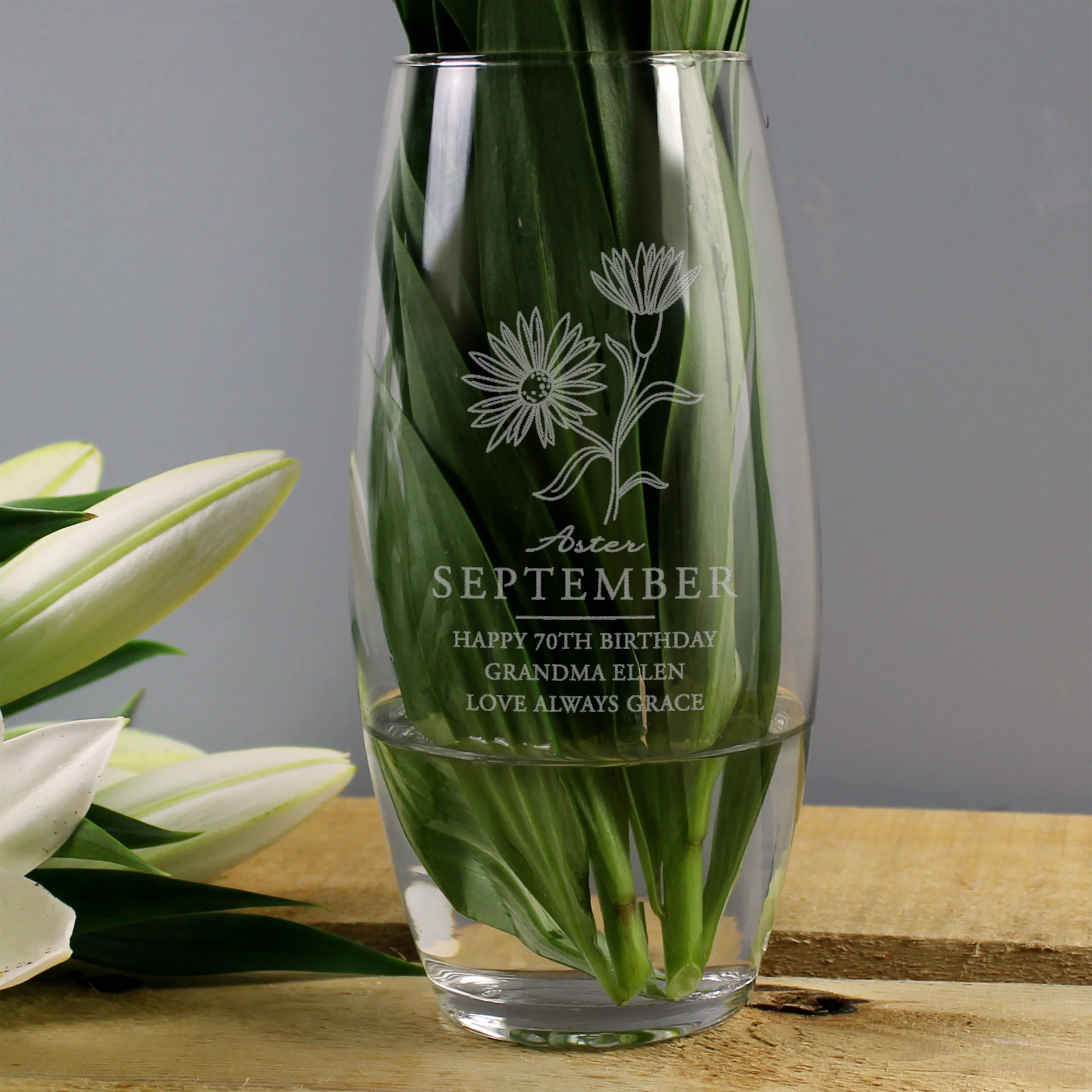 Personalised September Birth Flower Bullet Vase - Image 2