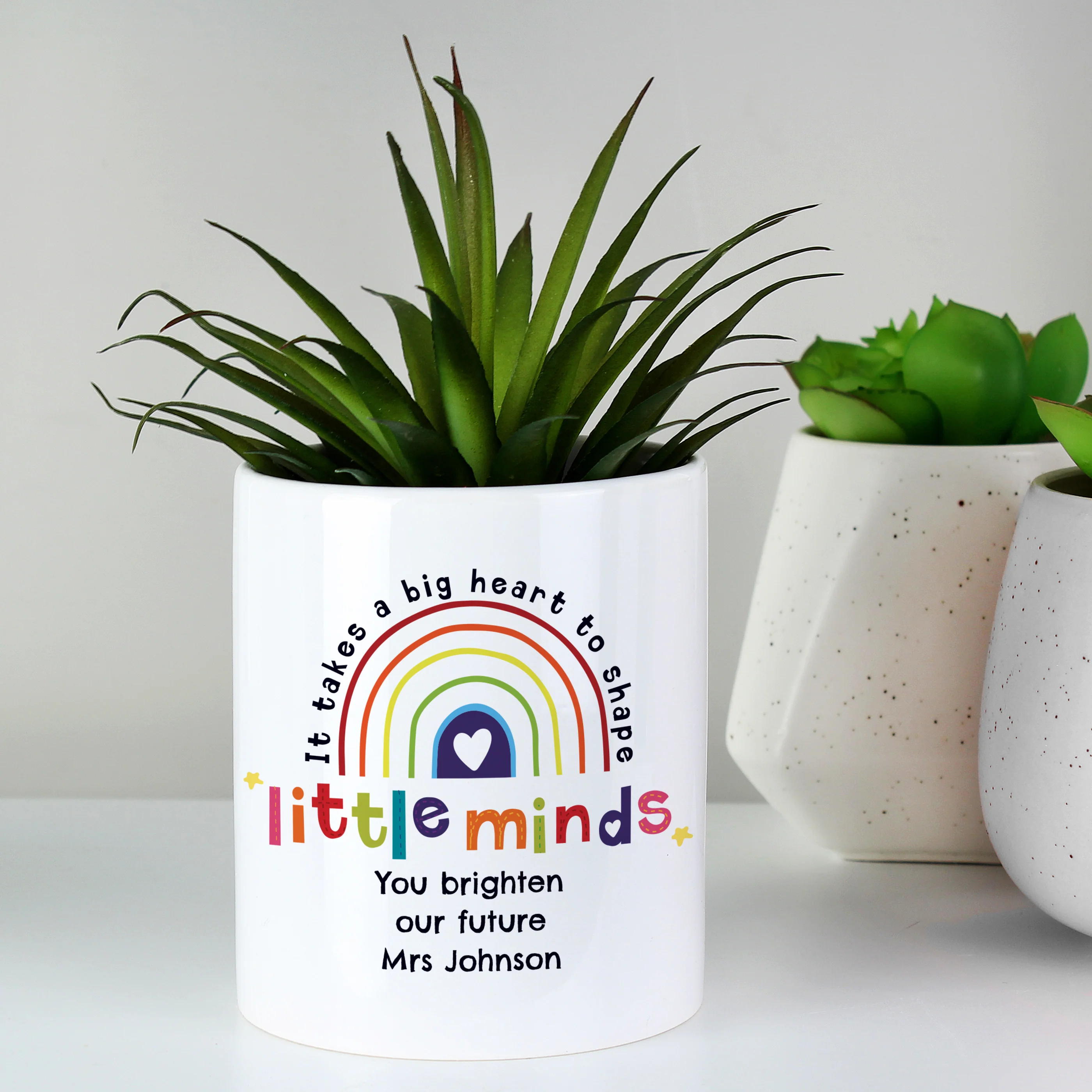 Personalised Shape Little Minds Teachers Ceramic Storage Pot - Image 6