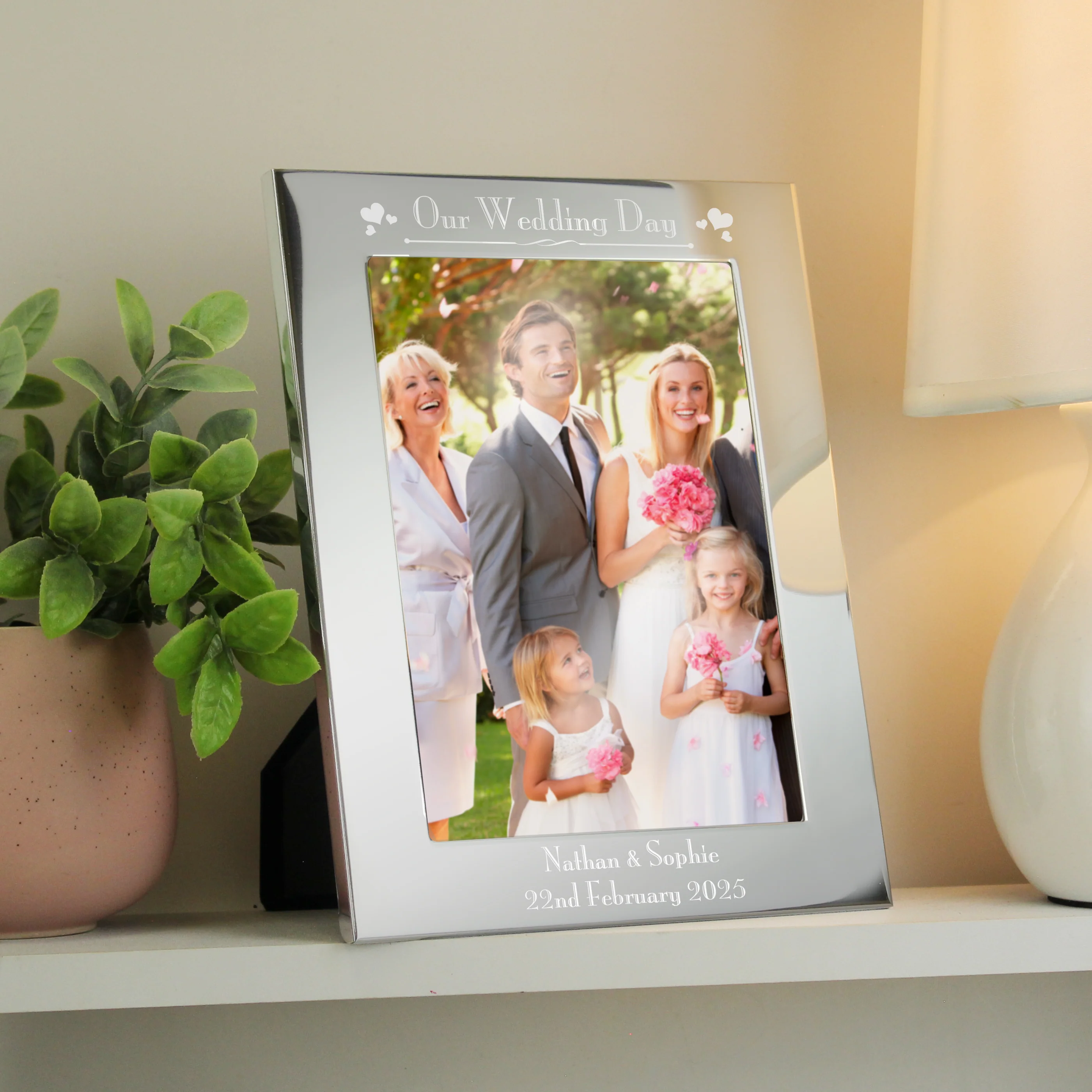 Personalised Silver 5x7 Decorative Our Wedding Day Photo Frame - Image 3