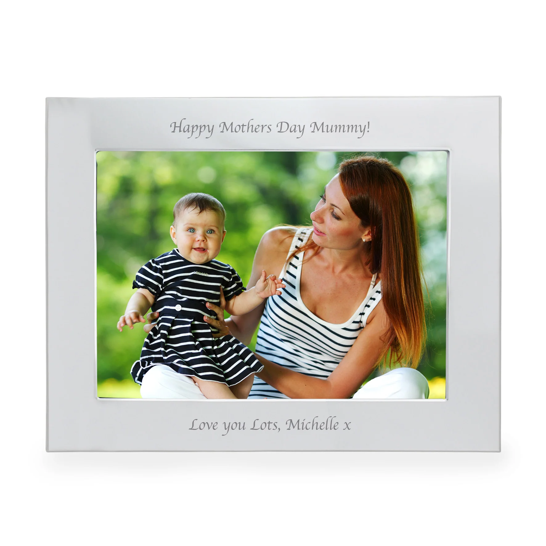 Personalised Silver 5x7 Landscape Photo Frame - Image 4