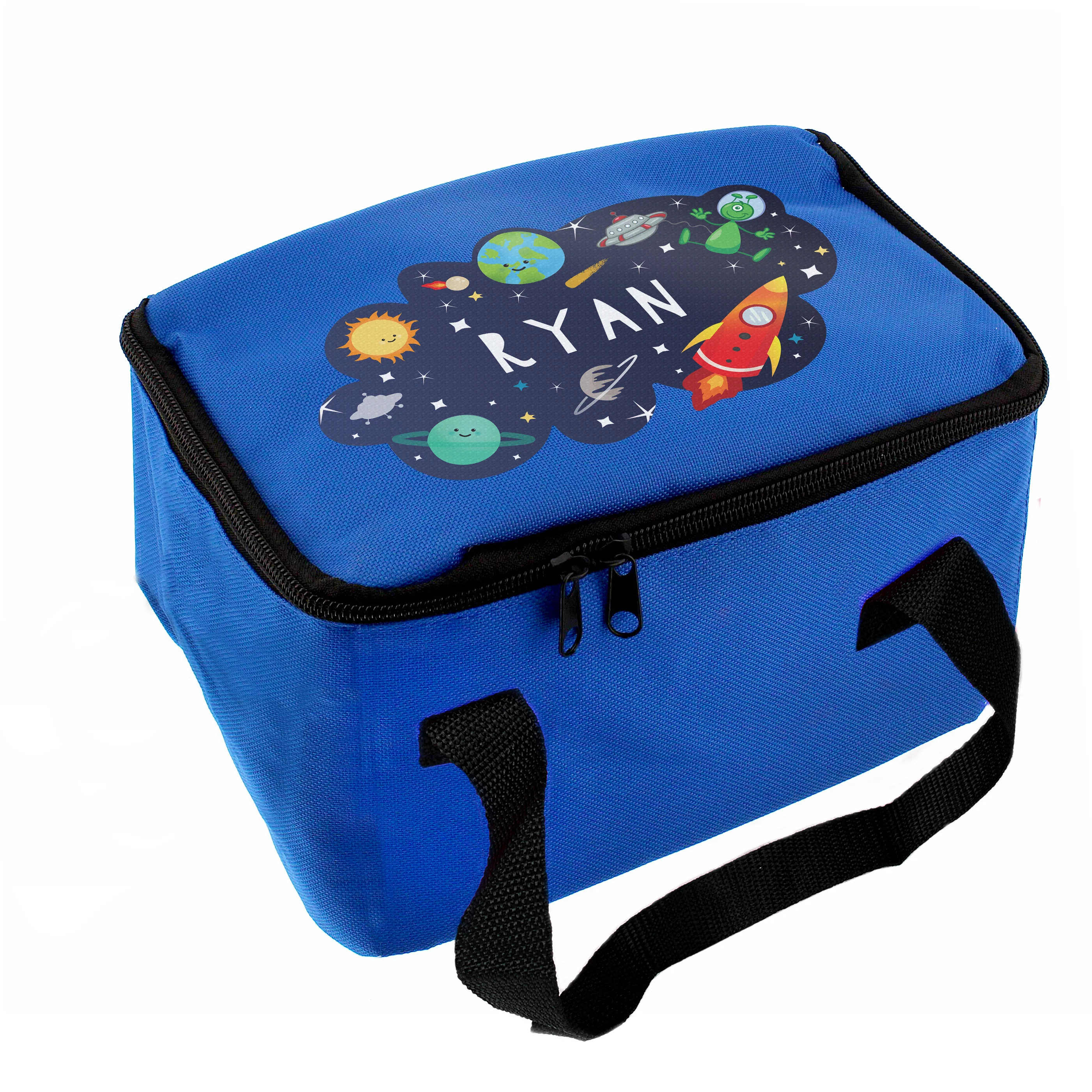 Personalised Space Blue Lunch Bag - Image 5