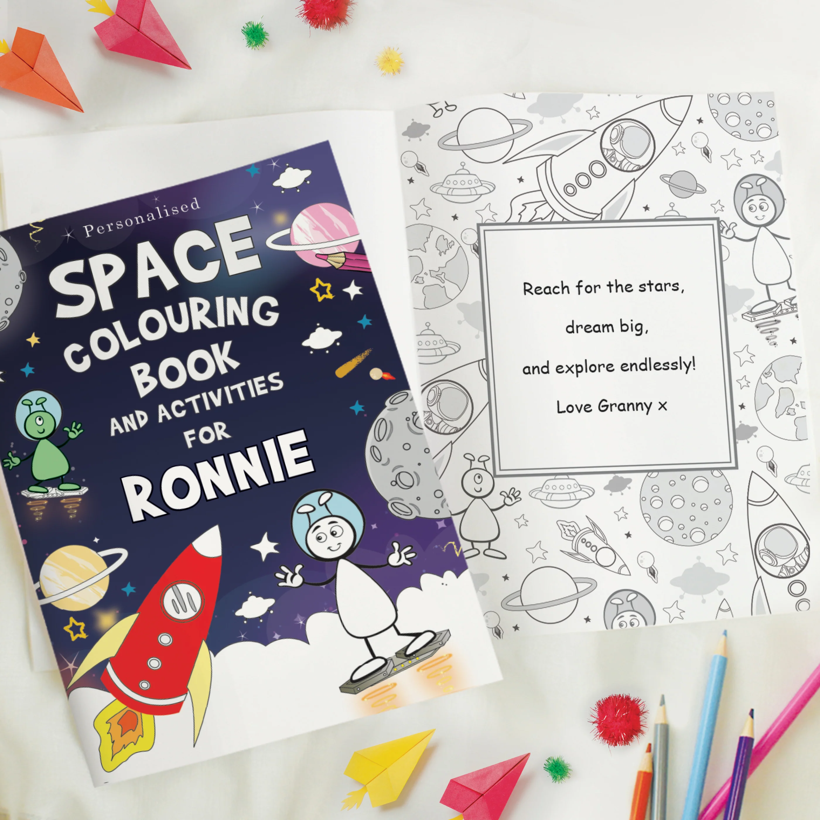 Personalised Space Colouring Book - Image 3